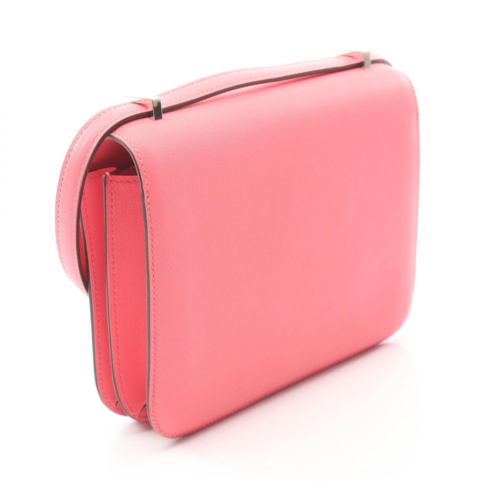 Hermes Pink Rose Azalee Swift Leather Leather Handbag Shoulder Bag (Pre-Owned)