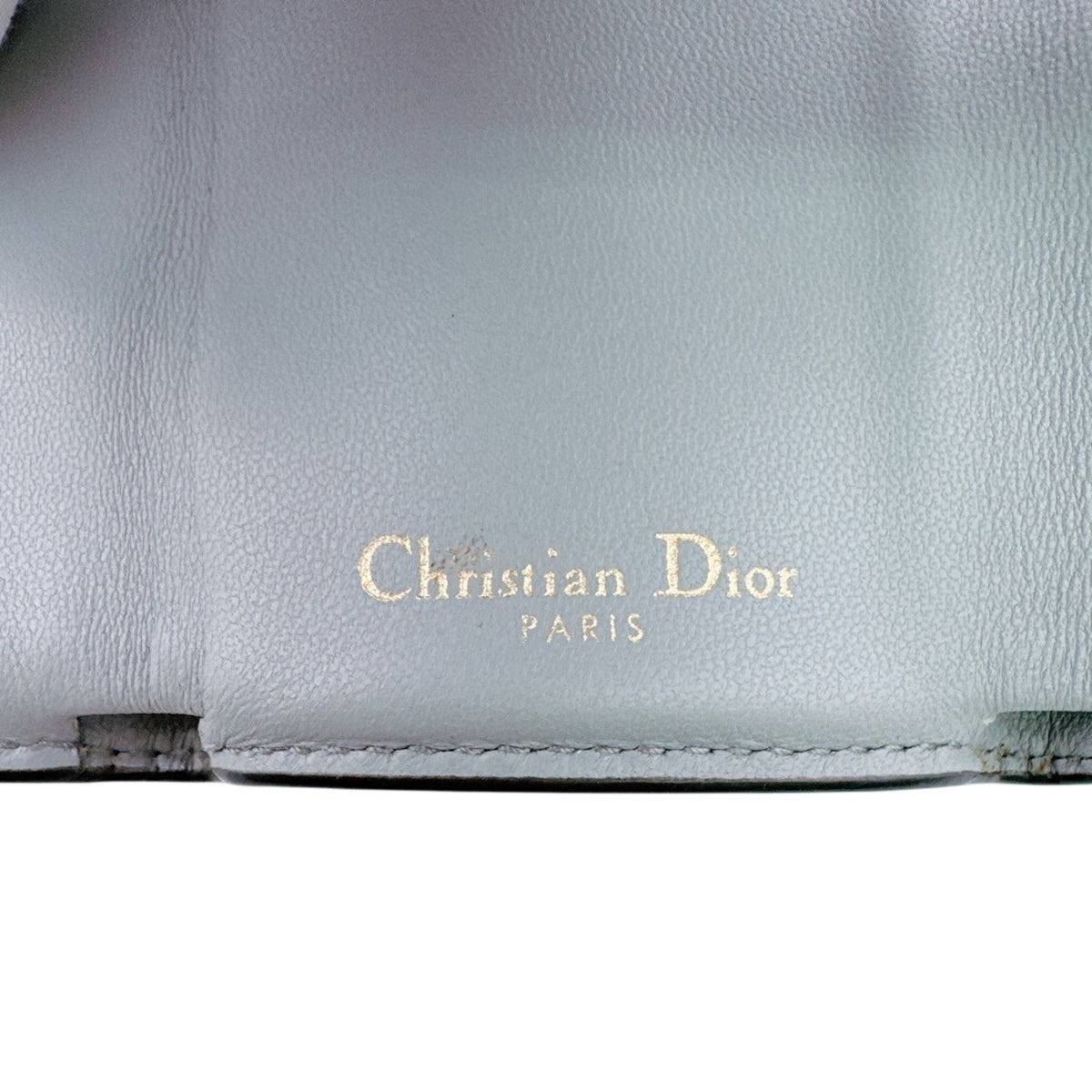 Christian Dior Gray Leather Wallet (Tri-Fold) (Pre-Owned)