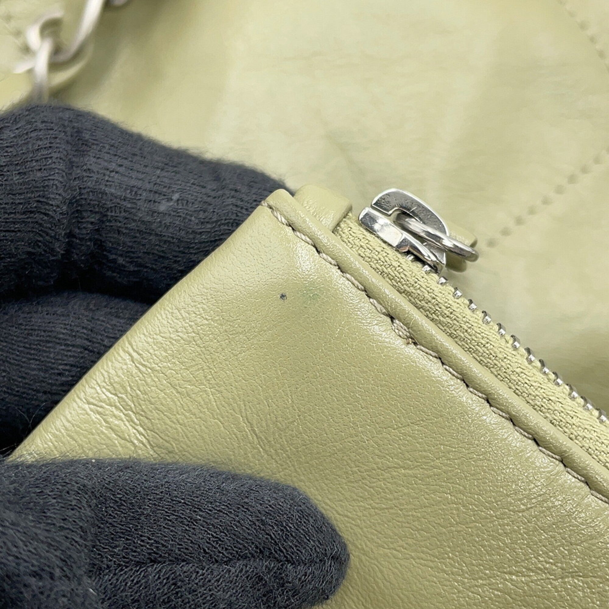 Chanel Khaki Leather Handbag (Pre-Owned)