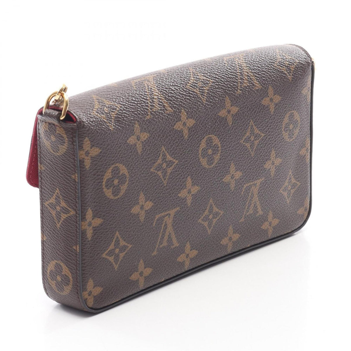 Louis Vuitton Brown Fuchsia Monogram Monogram Leather Handbag Pochette Shoulder Bag (Pre-Owned)