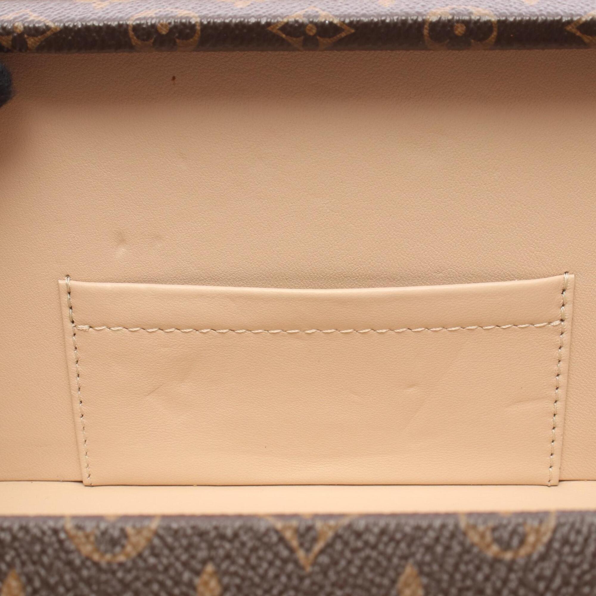 Louis Vuitton Black Brown Coated Canvas Leather Handbag Shoulder Bag (Pre-Owned)