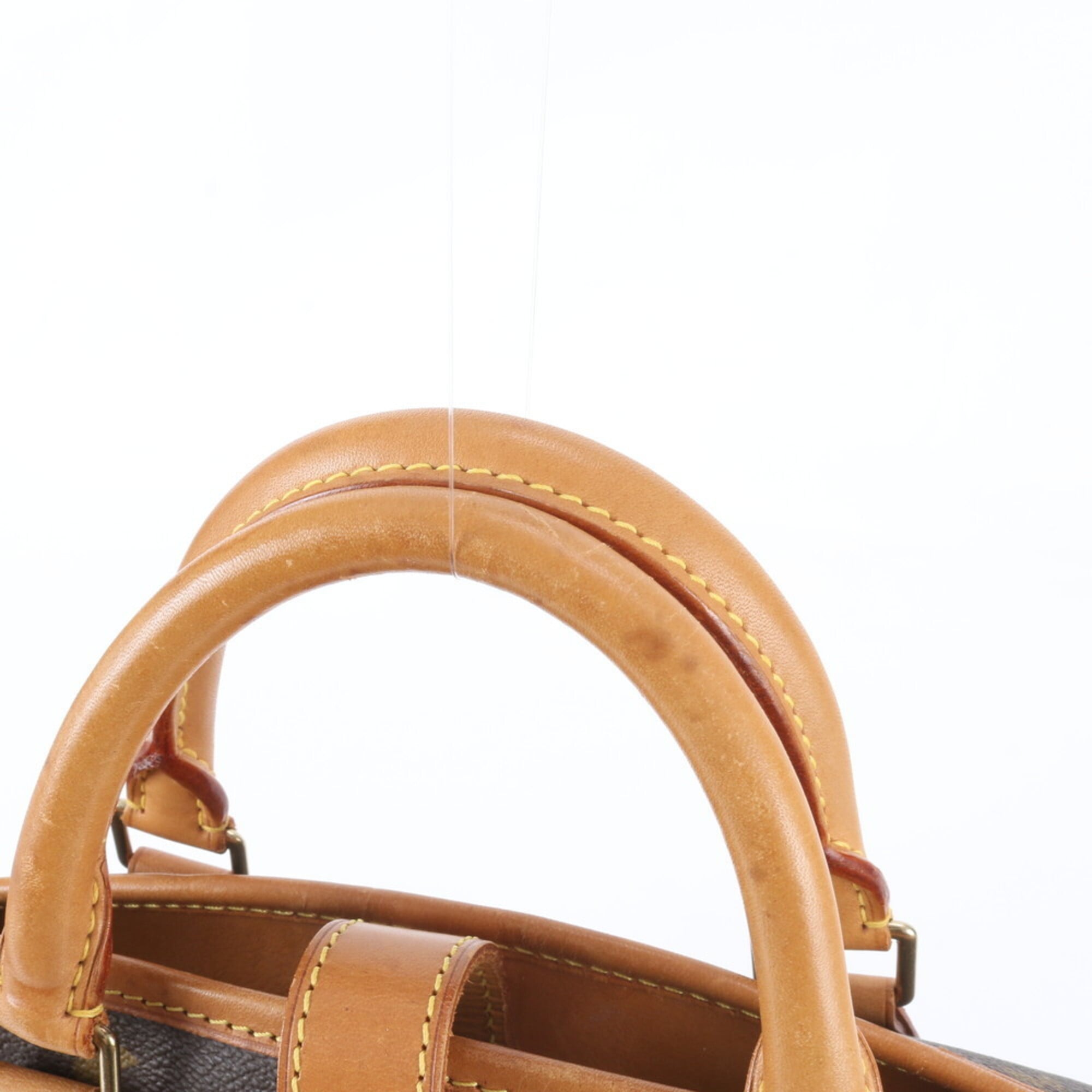 Louis Vuitton Brown Leather Coated Canvas Boston Bag (Pre-Owned)