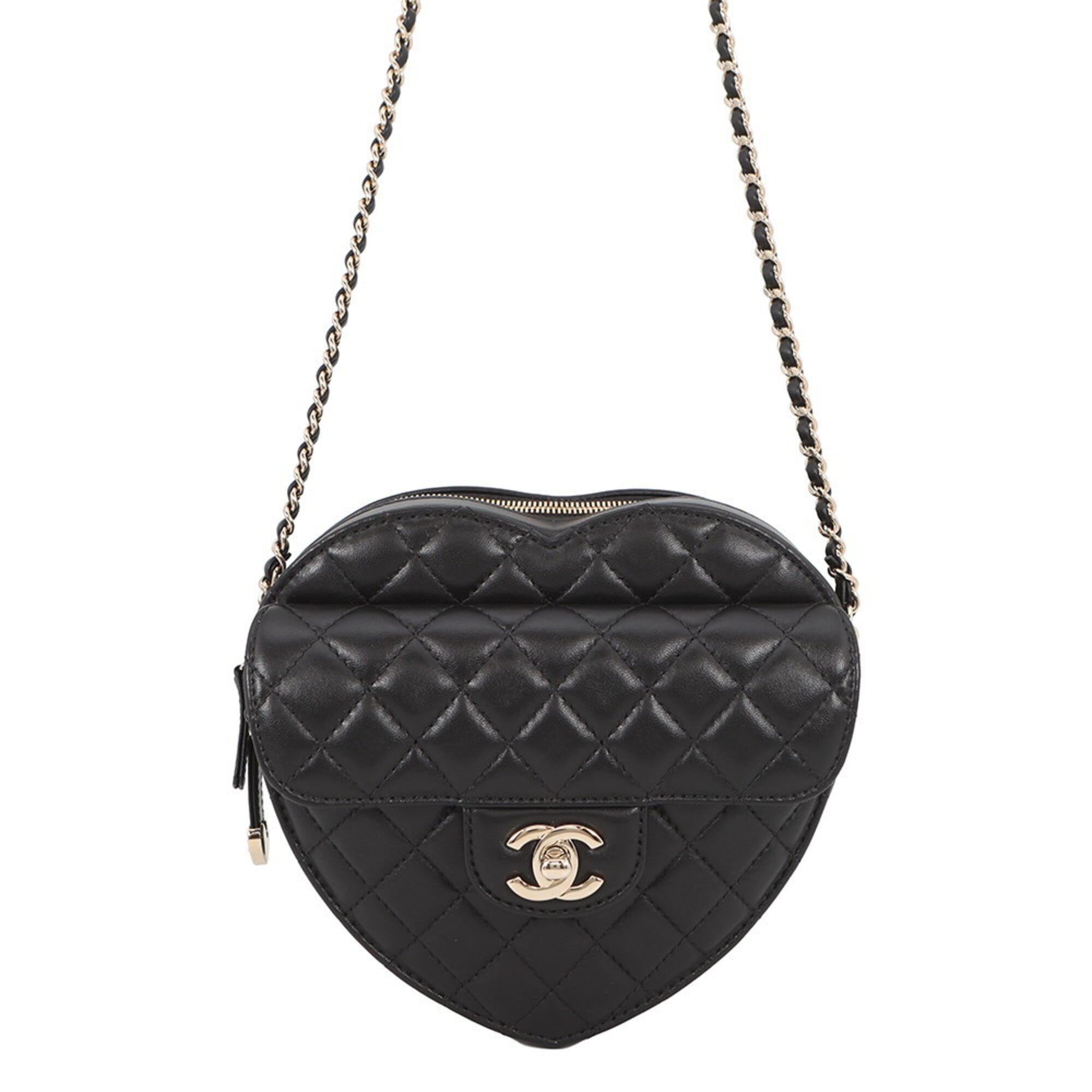 Chanel Matelasse Black Leather Handbag Shoulder Bag (Pre-Owned)