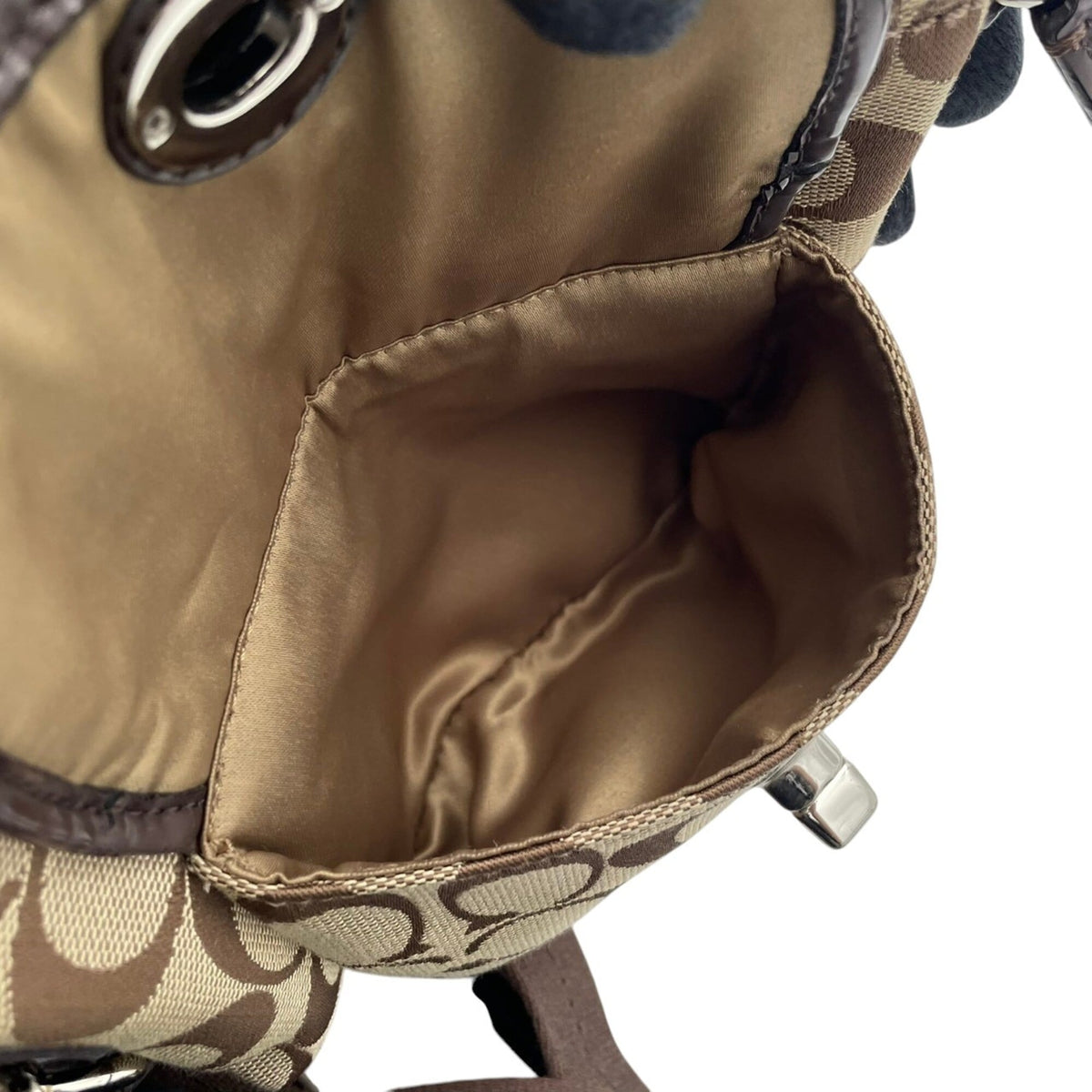 Coach Beige Brown Canvas Leather Crossbody Bag Shoulder Bag (Pre-Owned)
