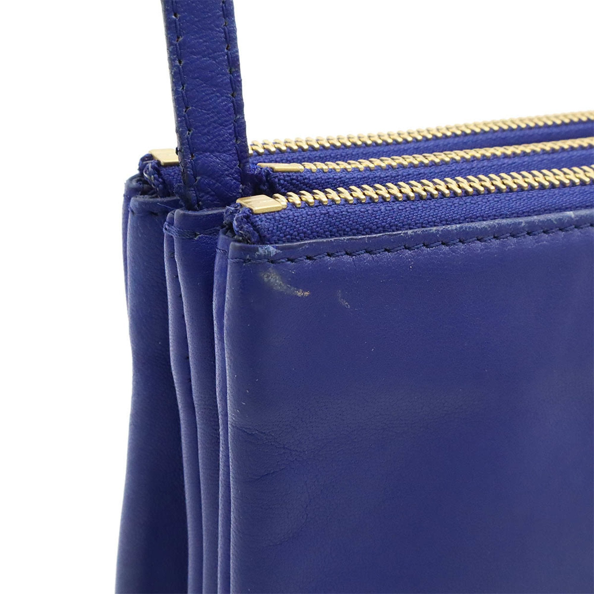 Celine Blue Leather Pochette Shoulder Bag (Pre-Owned)