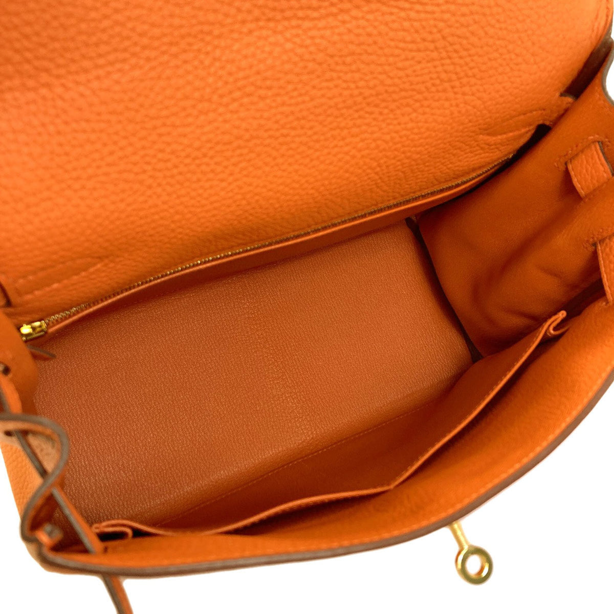 Hermes Kelly Orange Togo Leather Handbag (Pre-Owned)