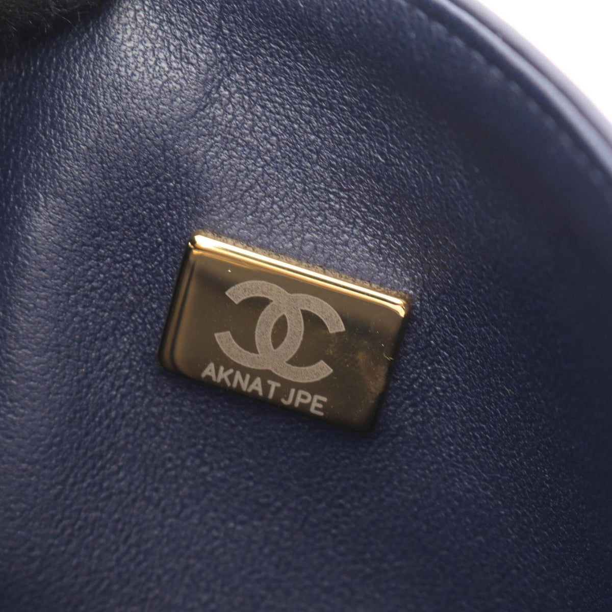 Chanel Navy Leather Handbag Shoulder Bag (Pre-Owned)