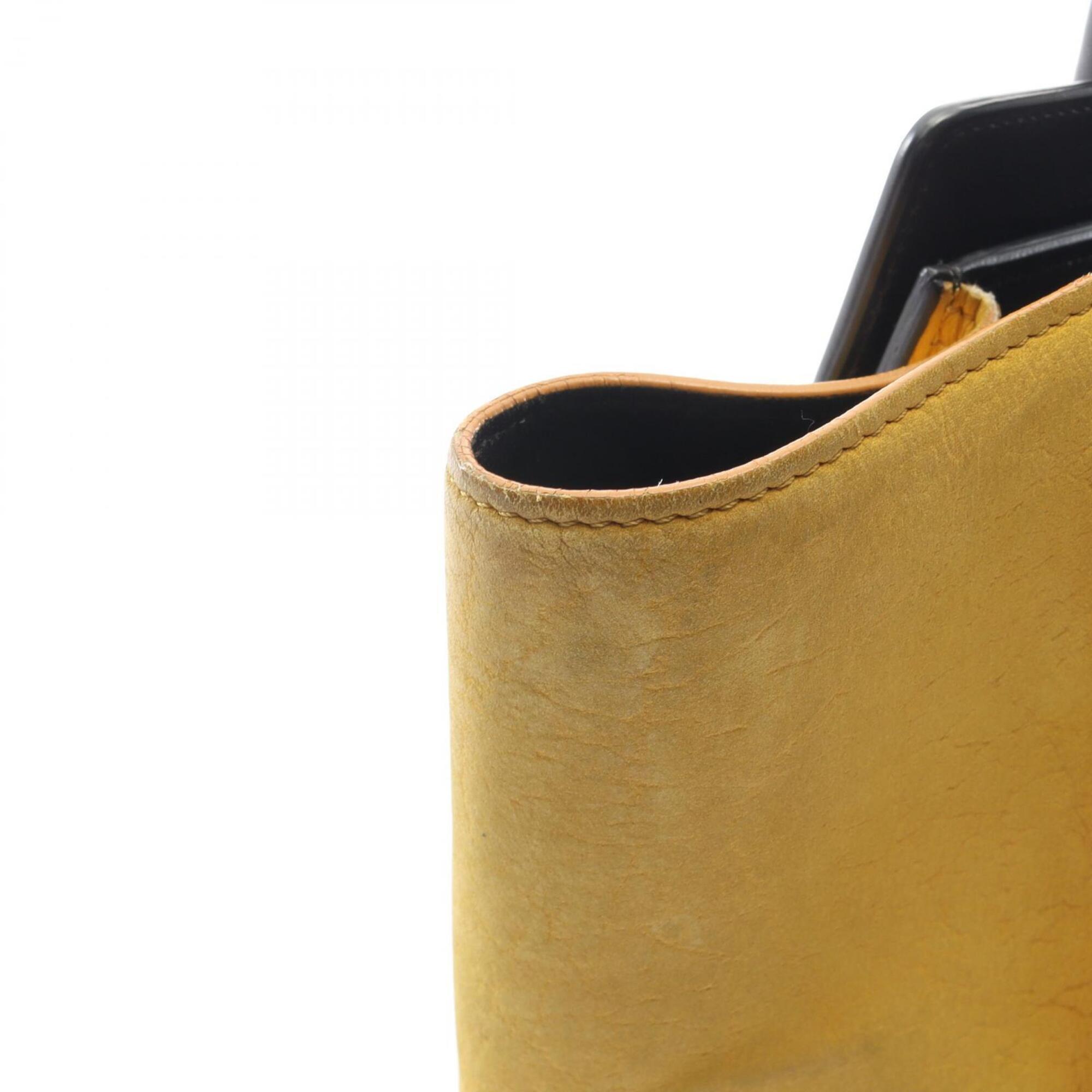 Celine Black Gray Yellow Leather Suede Handbag Tote Bag (Pre-Owned)