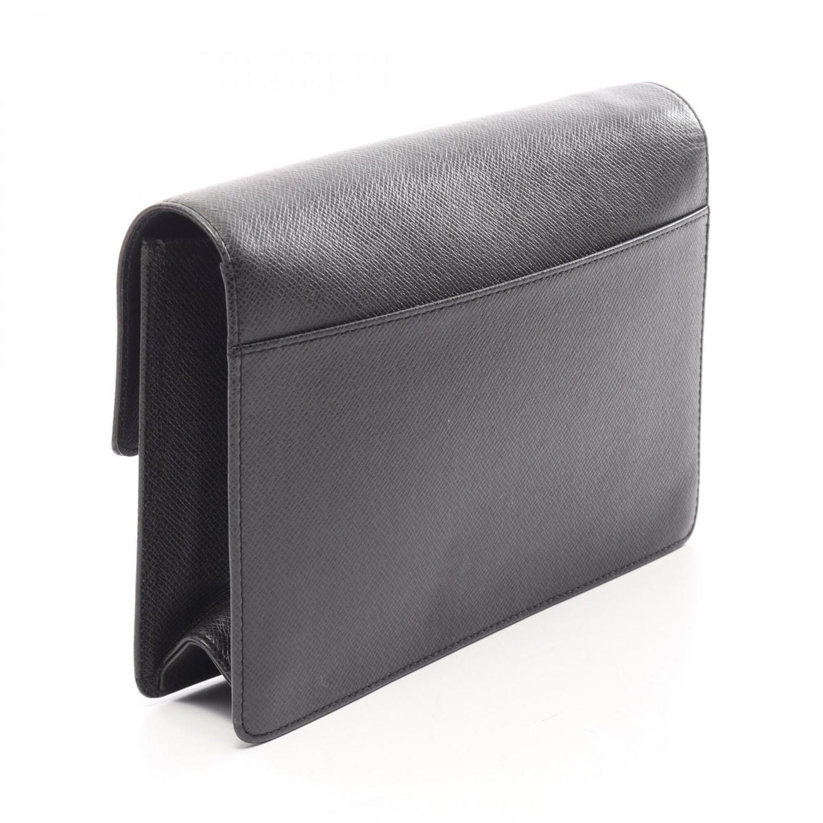 Louis Vuitton Black Leather Taiga Leather Clutch Bag Handbag (Pre-Owned)