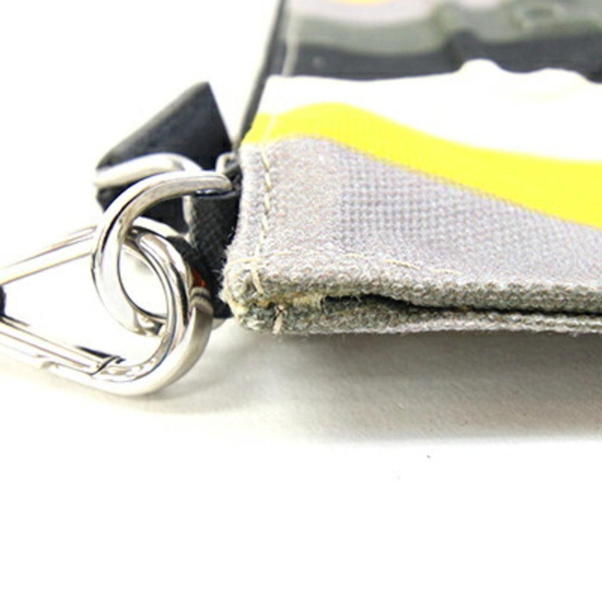 Prada Multi-Color Canvas Leather Clutch Bag (Pre-Owned)