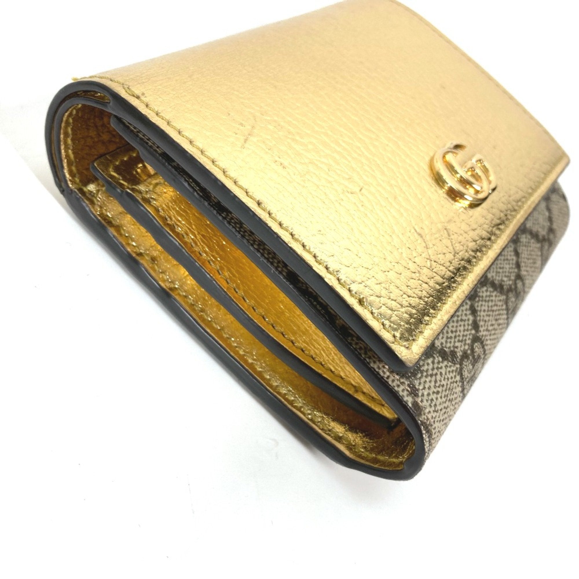Gucci Gold Leather Wallet (Bi-Fold) (Pre-Owned)