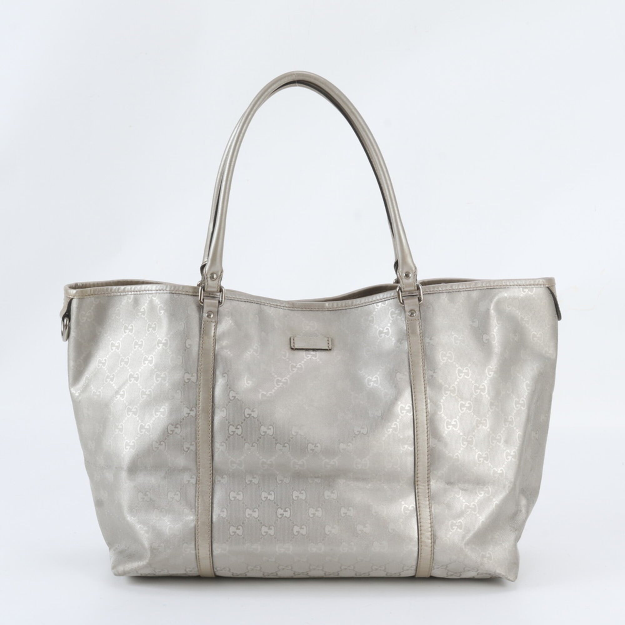 Gucci Leather Coated Canvas Handbag Shoulder Bag Tote Bag (Pre-Owned)