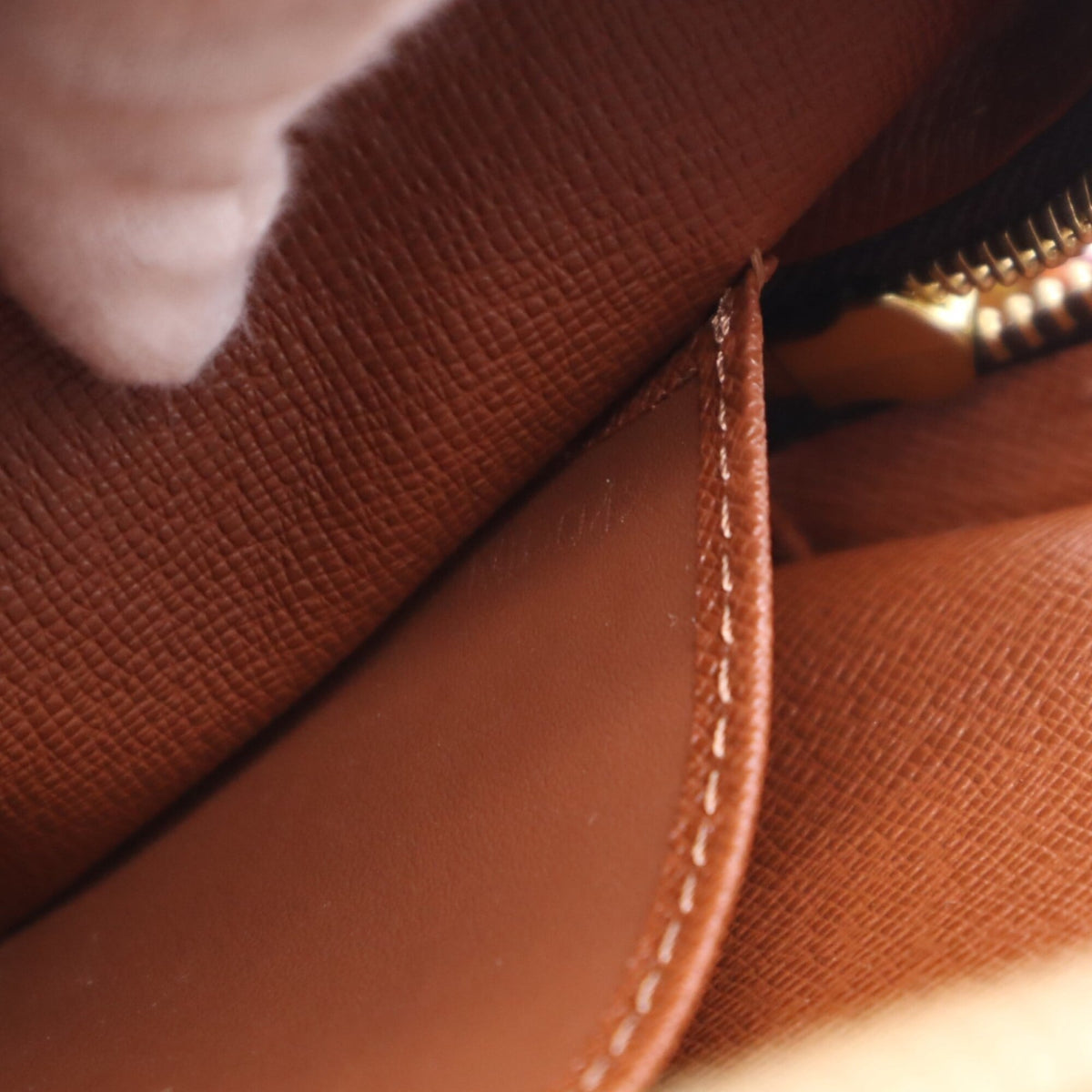Louis Vuitton Beige Brown Coated Canvas Leather Pochette Shoulder Bag (Pre-Owned)