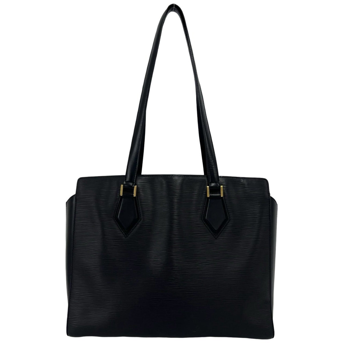 Louis Vuitton Black Leather Shoulder Bag Tote Bag (Pre-Owned)
