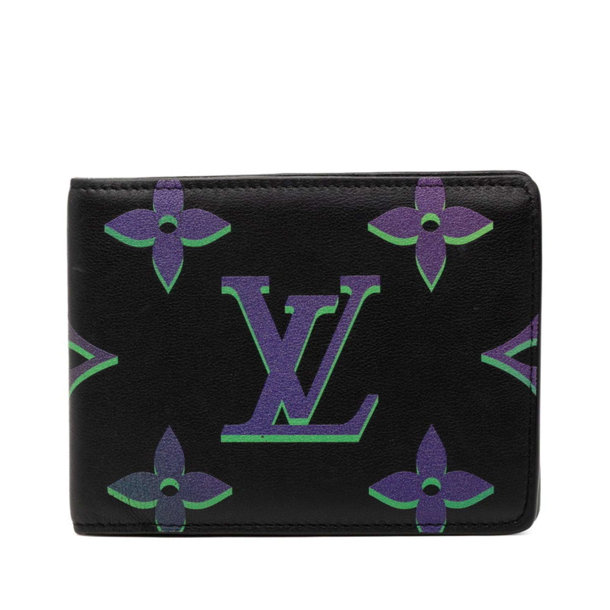 Louis Vuitton Black Multi-Color Noir Leather Wallet (Bi-Fold) (Pre-Owned)