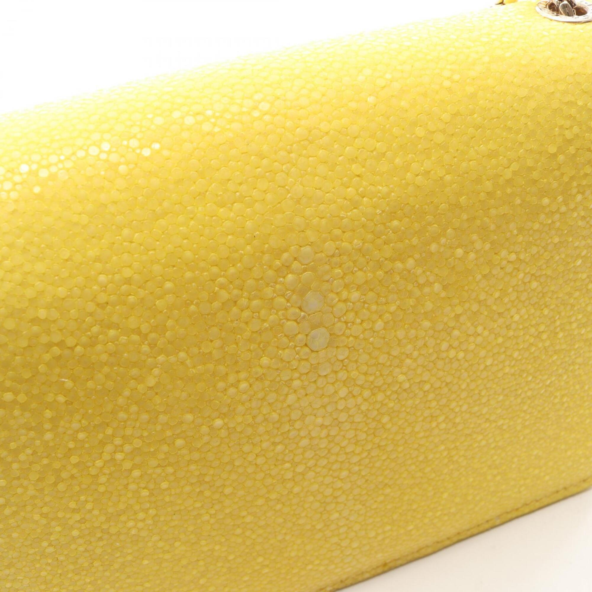 Bvlgari Yellow Leather Handbag Shoulder Bag (Pre-Owned)