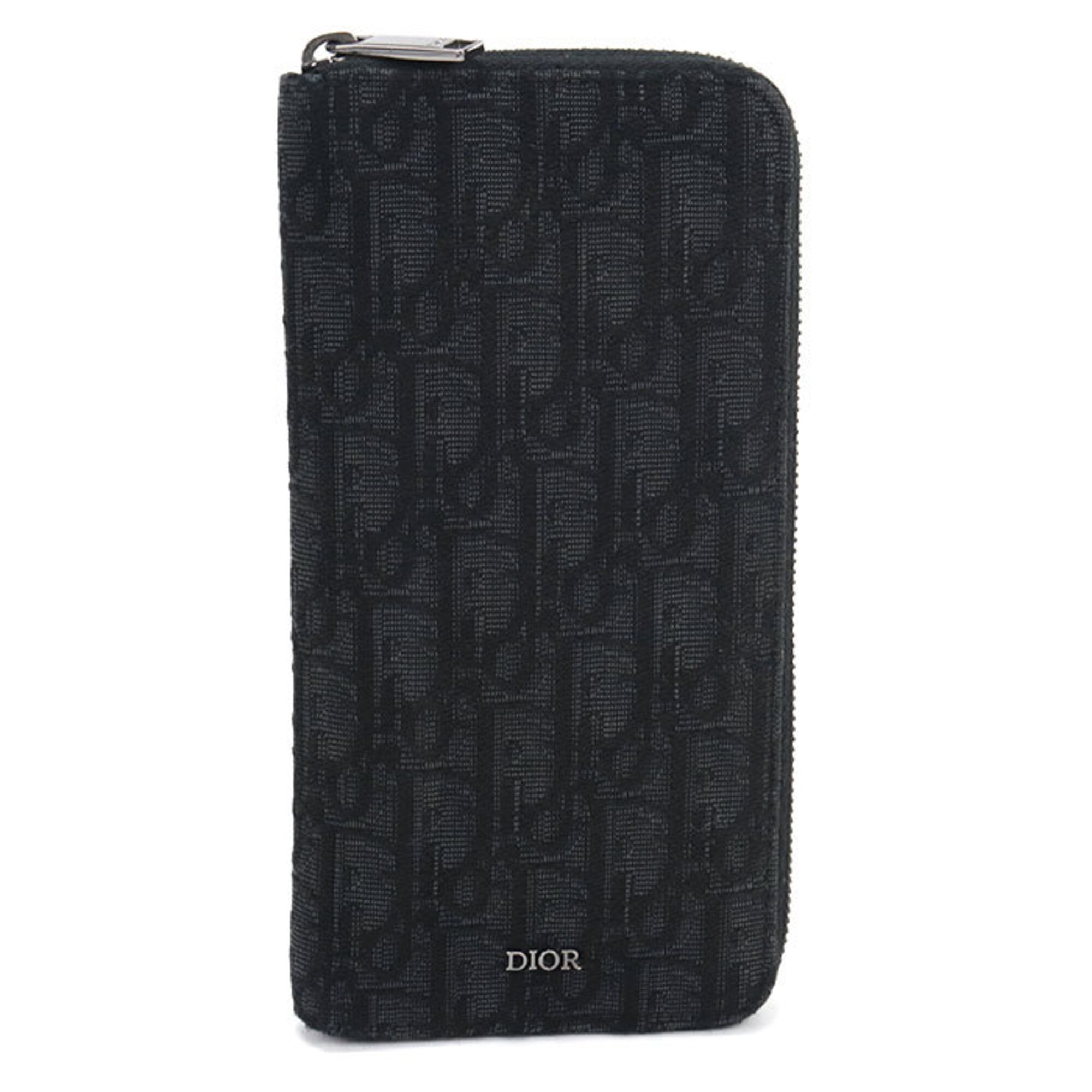 Christian Dior Black Jacquard Long Wallet (Bi-Fold) (Pre-Owned)