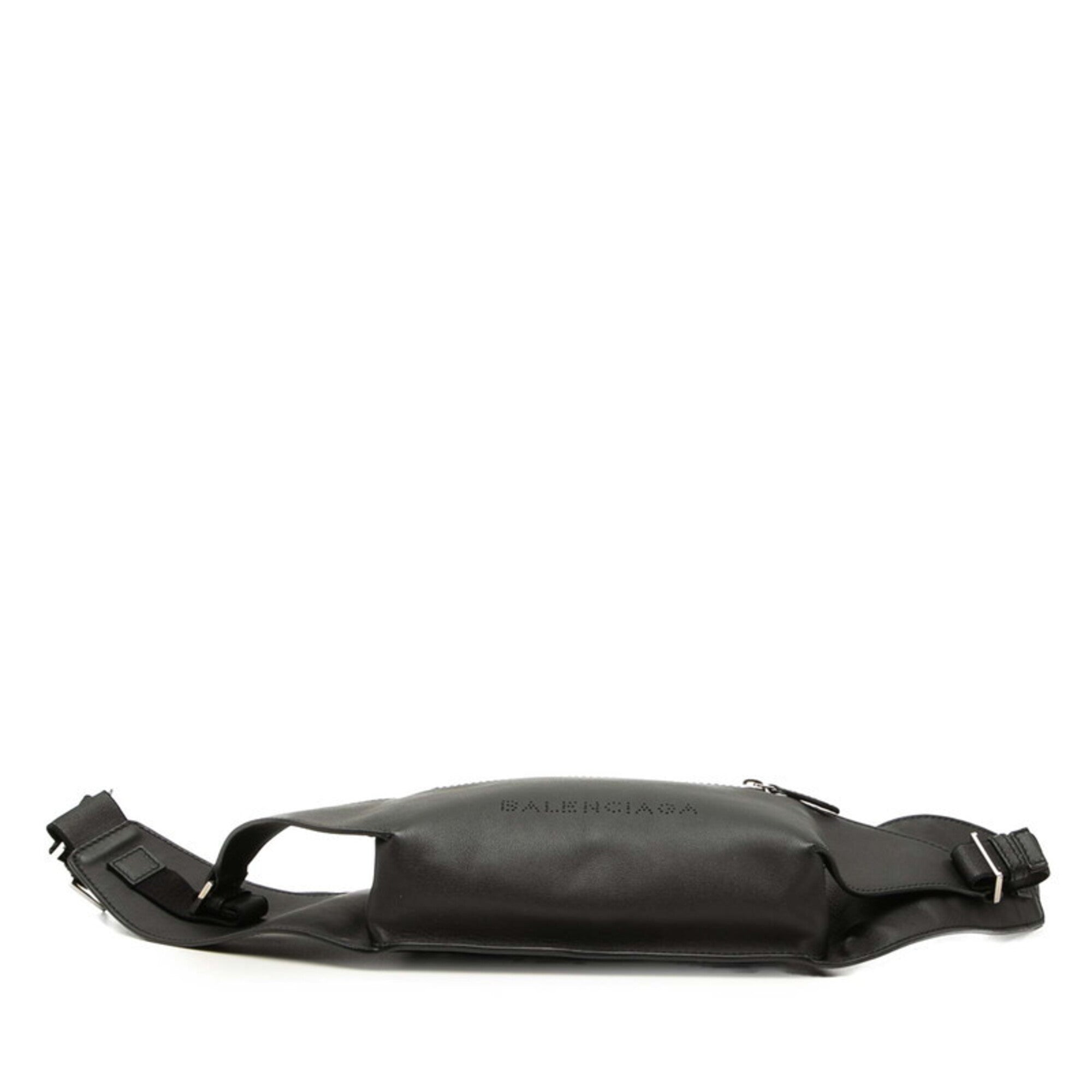 Balenciaga Black Leather Fanny Pack Sling Bag (Pre-Owned)
