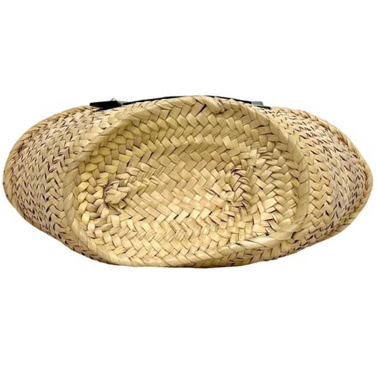 Loewe Beige Green Khaki Raffia Leather Basket (Pre-Owned)