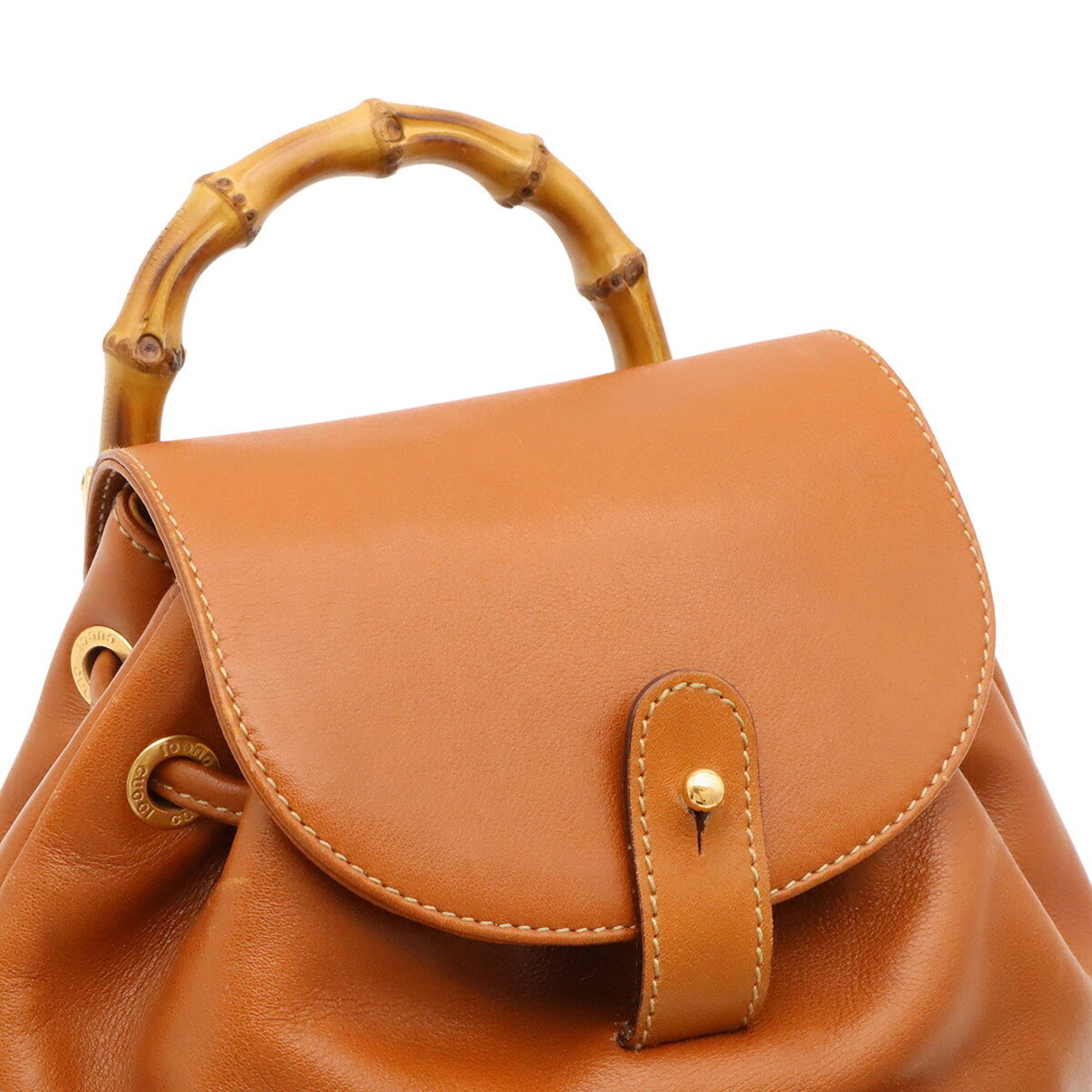Gucci Brown Bamboo Backpack Shoulder Bag (Pre-Owned)