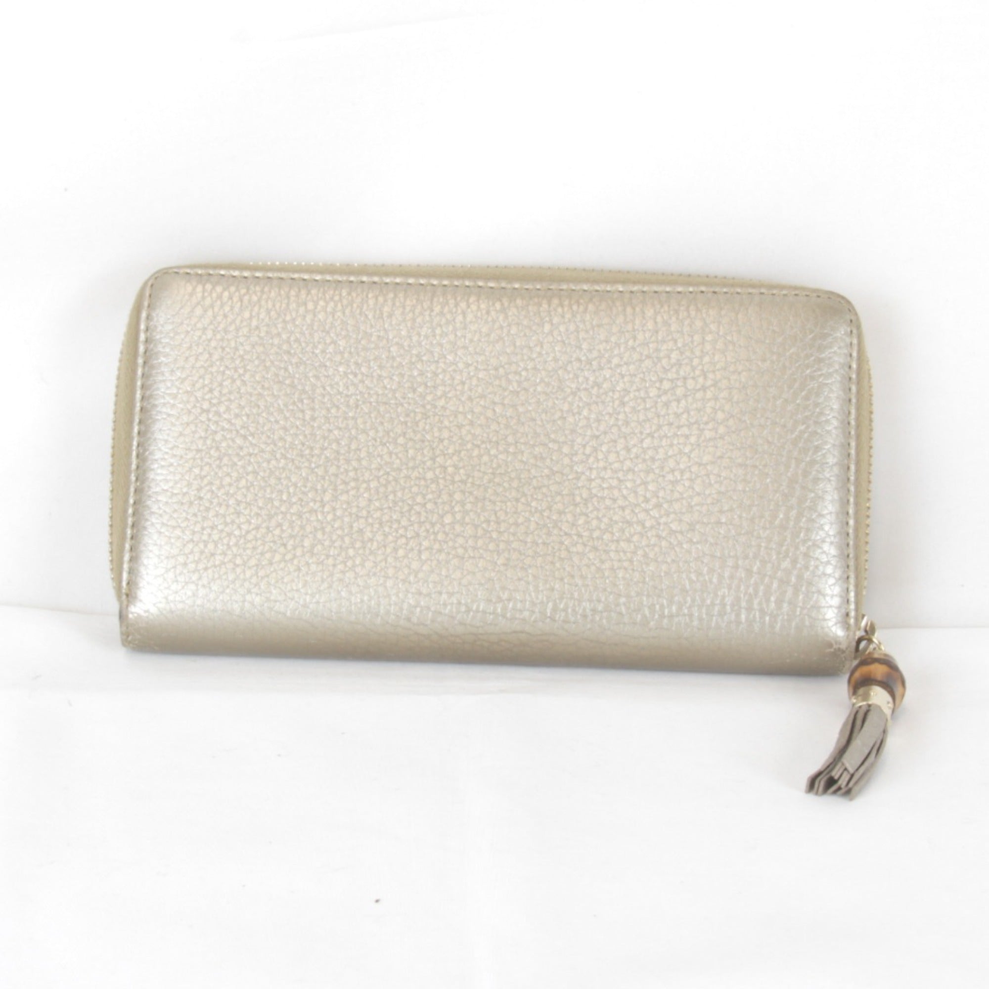 Gucci Gold White Leather Long Wallet (Bi-Fold) (Pre-Owned)