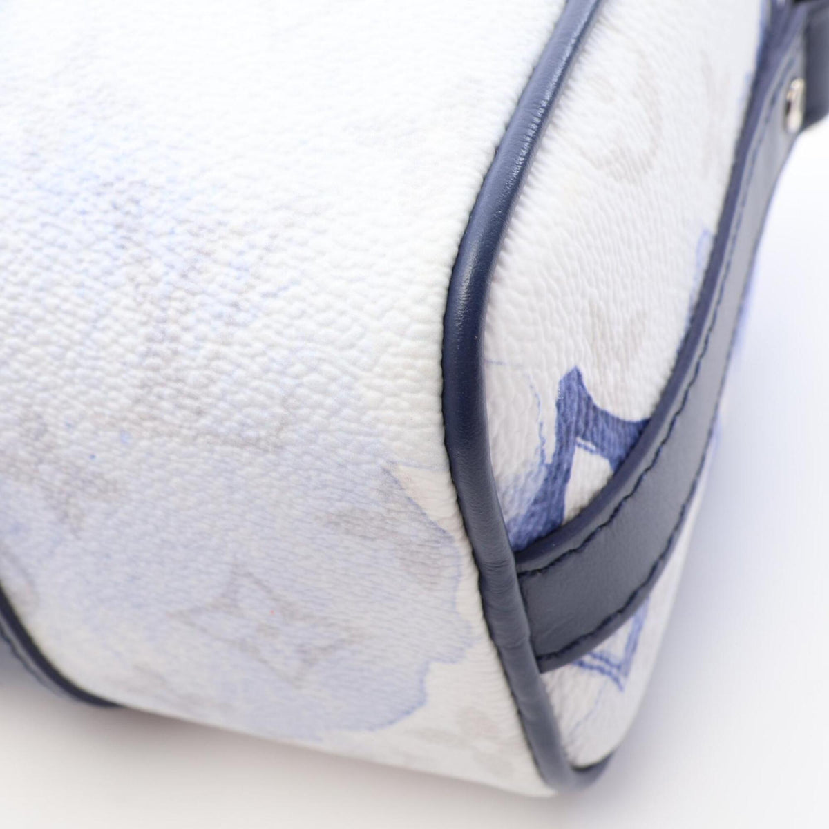 Louis Vuitton Multi-Color Navy White Pvc Coated Canvas Leather Handbag (Pre-Owned)