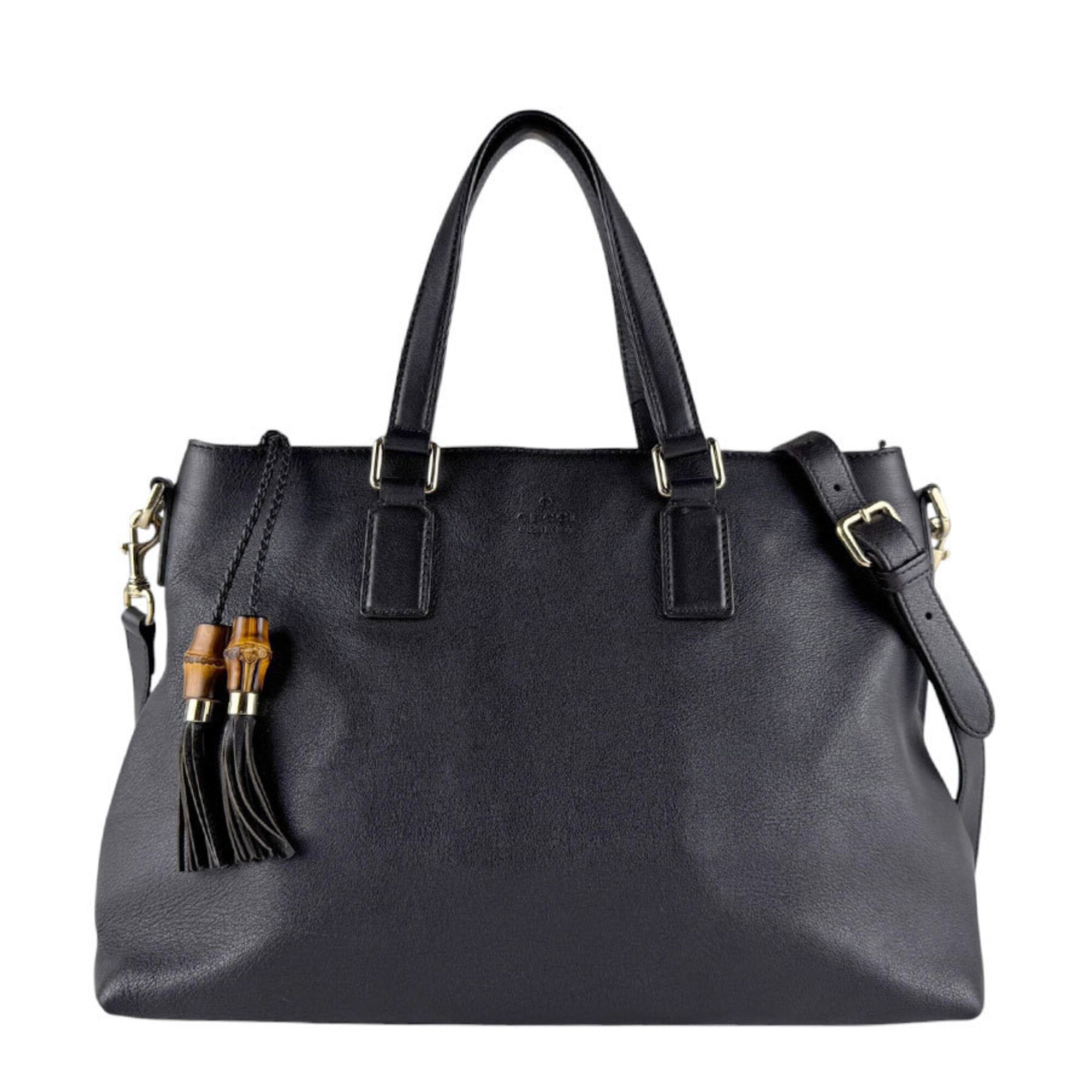 Gucci Dark Brown Leather Handbag Shoulder Bag (Pre-Owned)