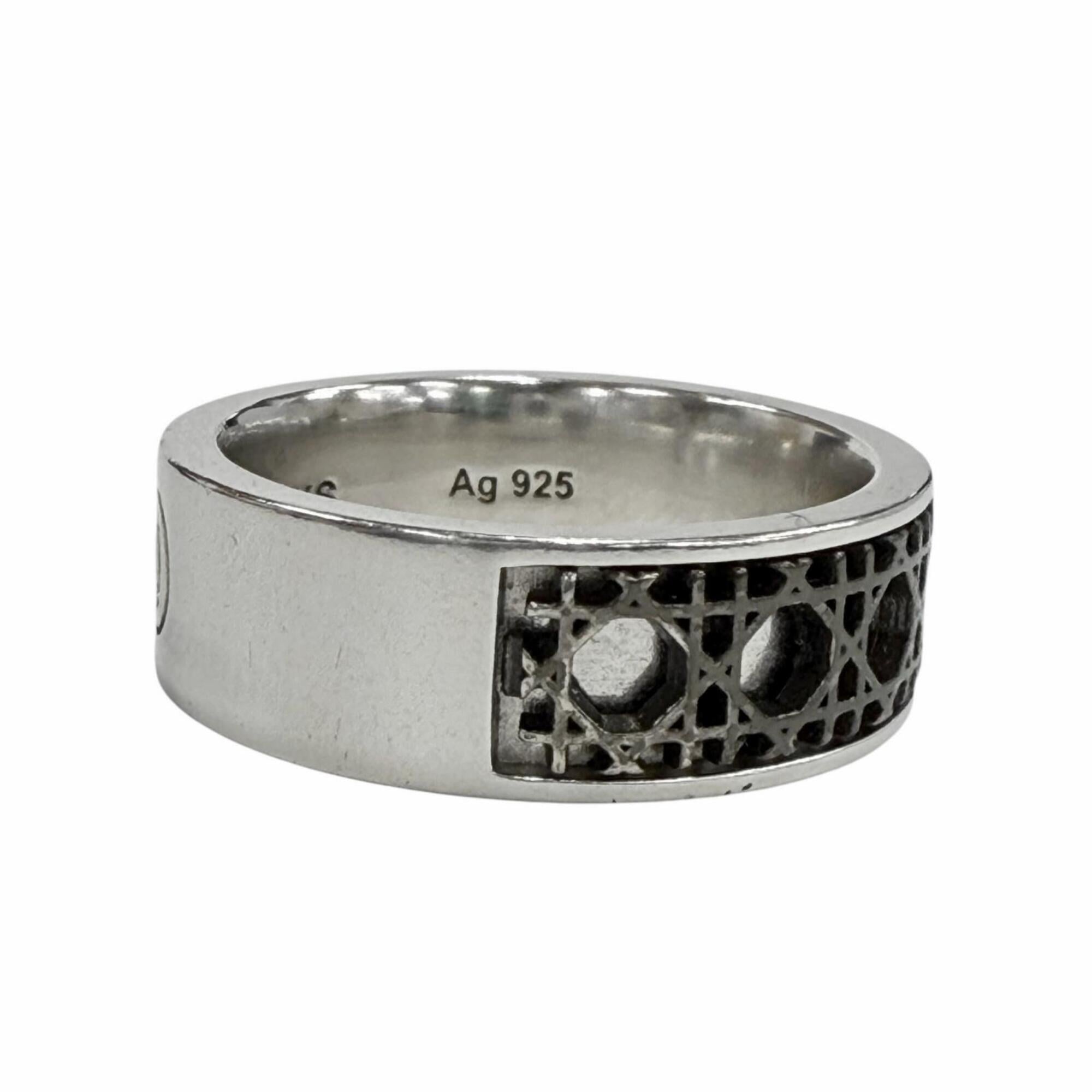 Dior Homme Silver Black Silver 925 Band Ring (Pre-Owned)