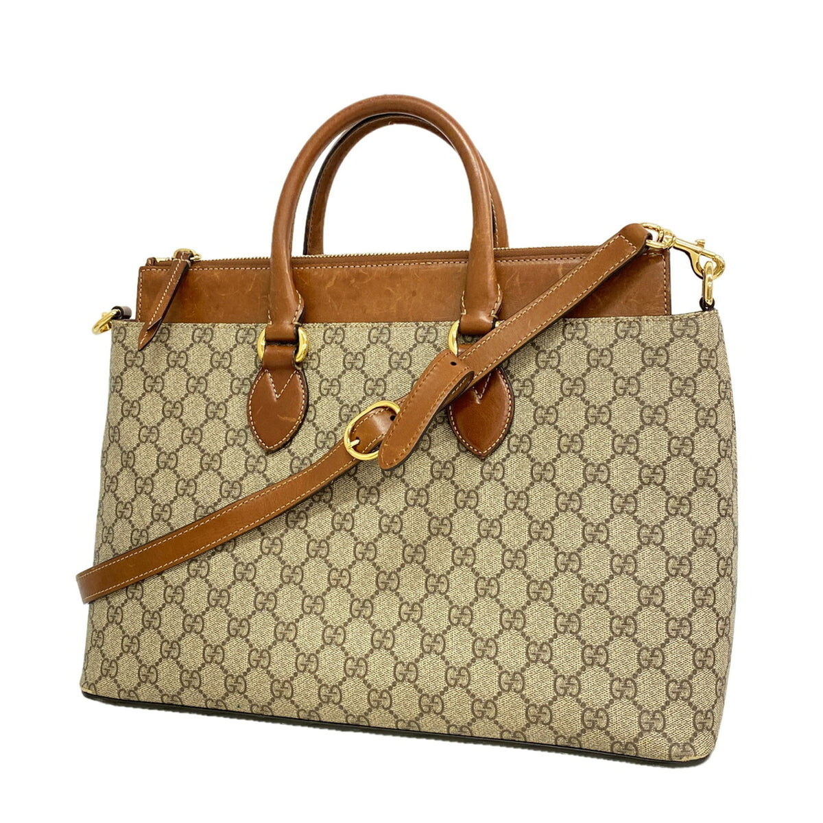 Gucci Brown Pvc Handbag (Pre-Owned)