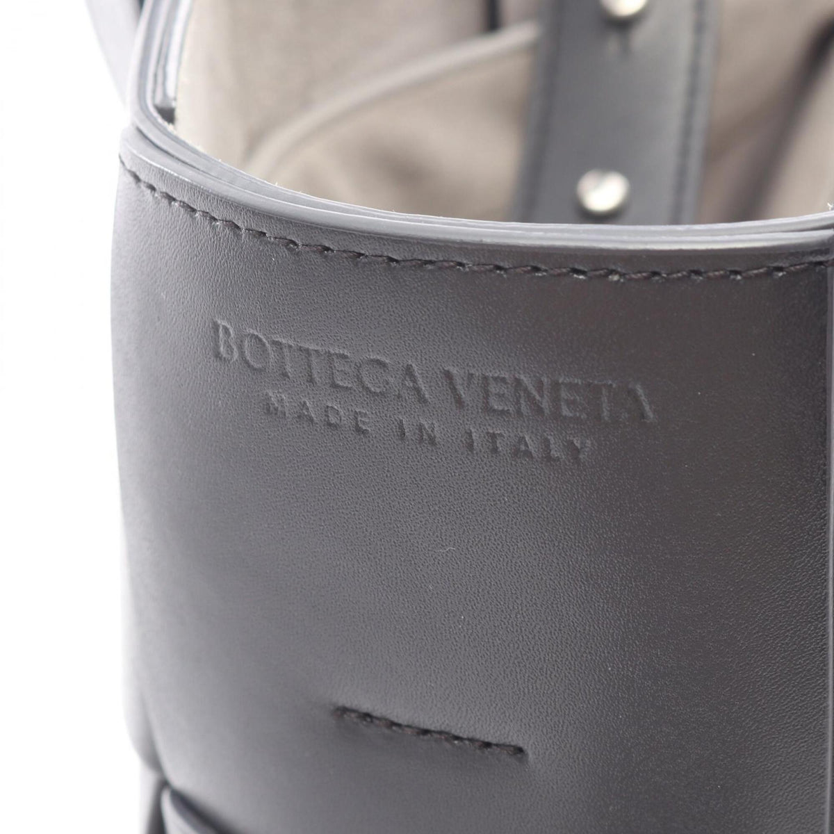Bottega Veneta Gray Leather Handbag Tote Bag (Pre-Owned)