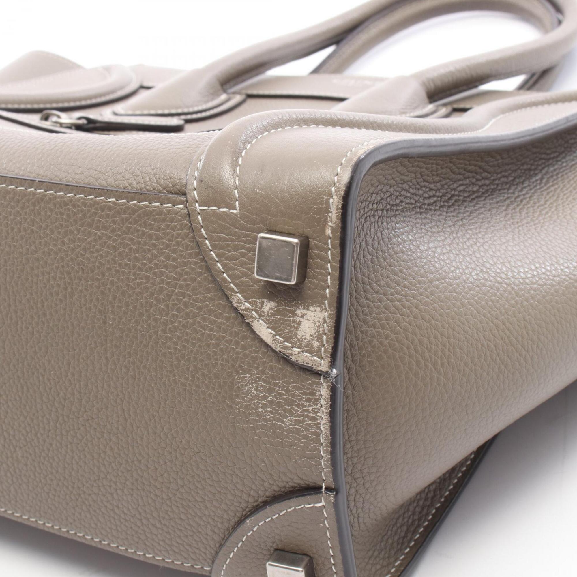 Celine Gray Leather Handbag Tote Bag (Pre-Owned)