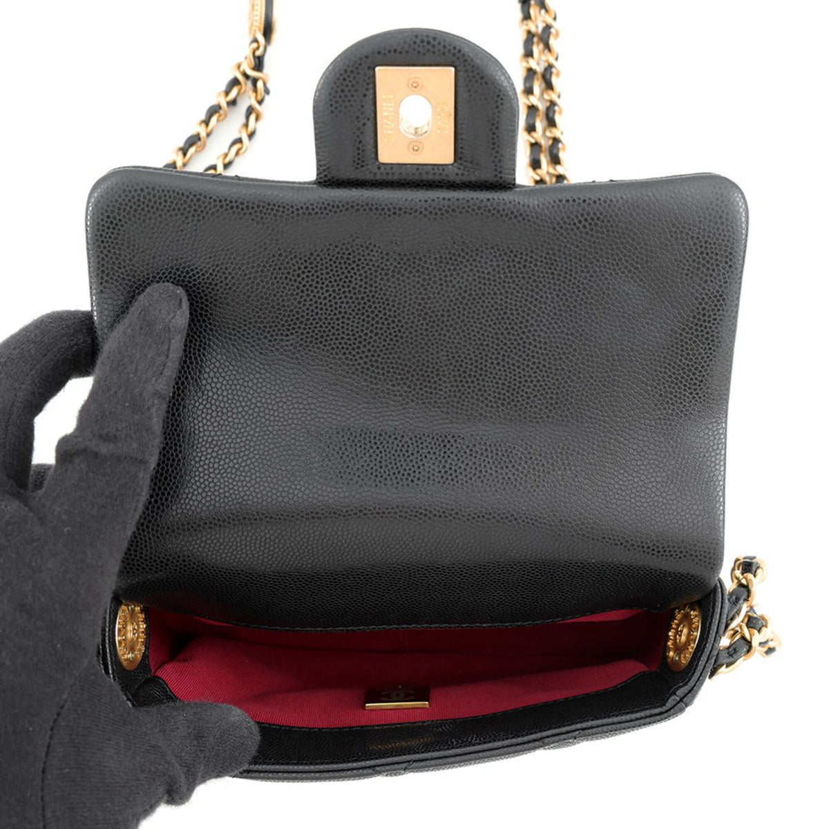 Chanel Matelasse Black Grained Calfskin Shoulder Bag (Pre-Owned)