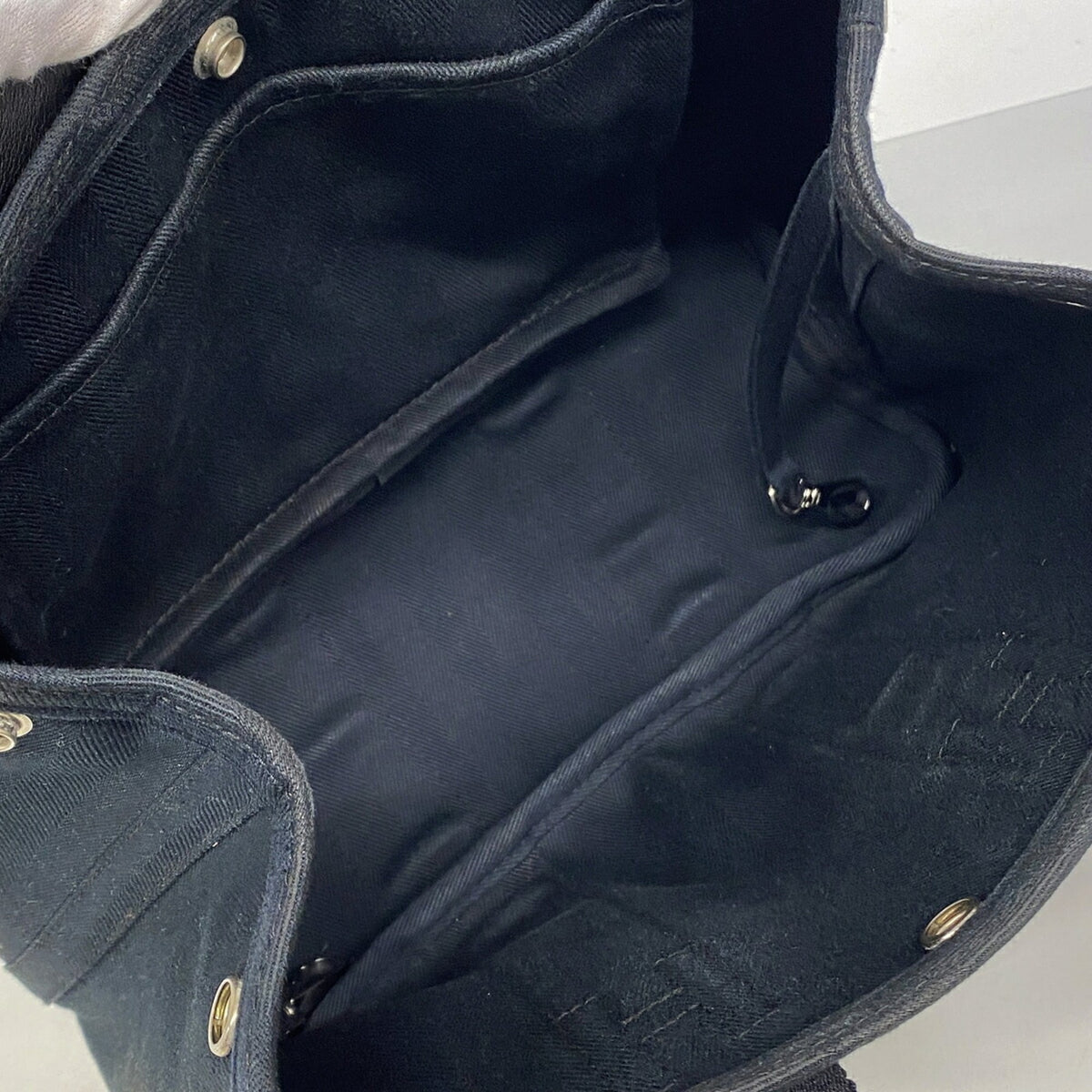 Hermes Black Toile Chevron Tote Bag (Pre-Owned)
