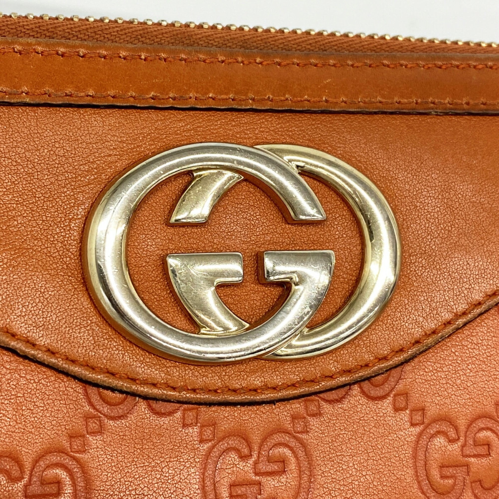 Gucci Orange Leather Long Wallet (Bi-Fold) (Pre-Owned)