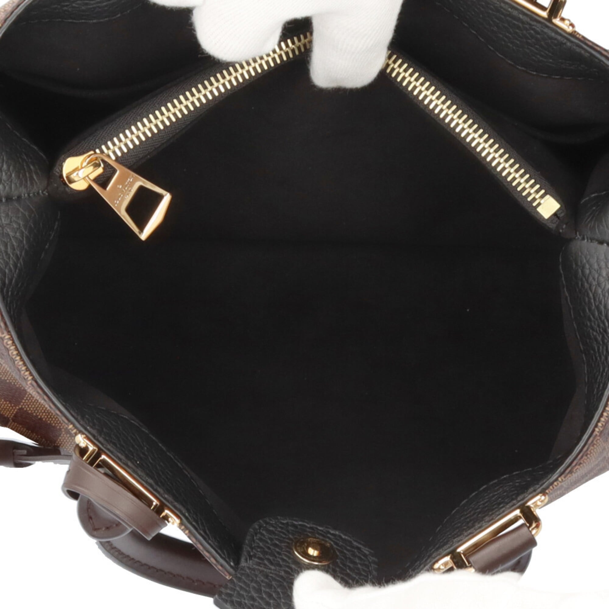 Louis Vuitton Damier Black Brown Damier Canvas Leather Shoulder Bag (Pre-Owned)
