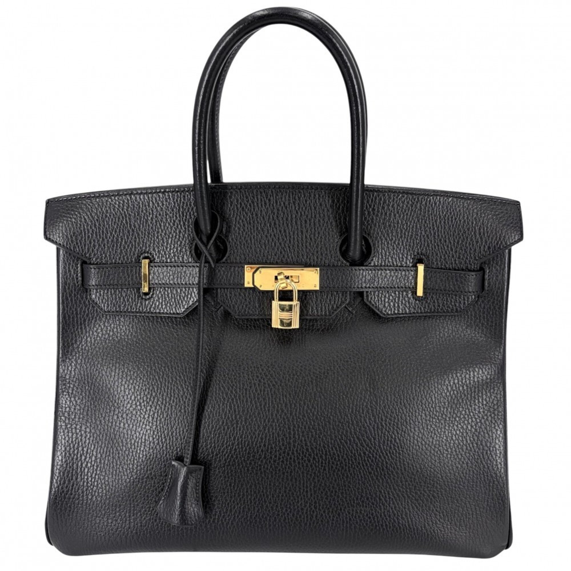 Hermes Black Leather Handbag (Pre-Owned)