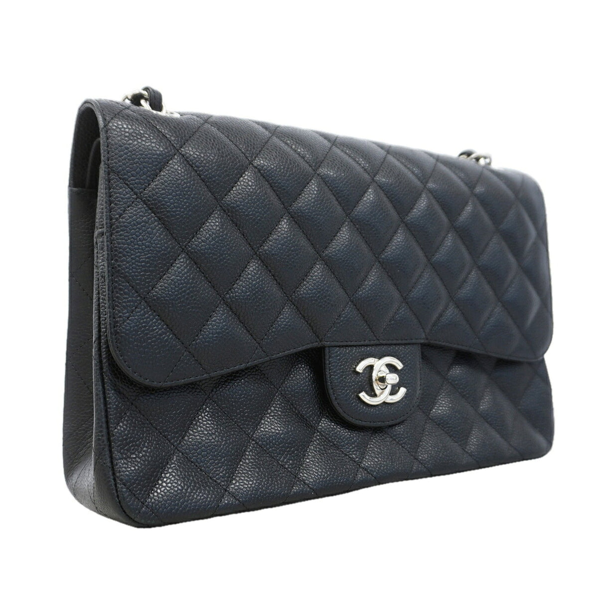 Chanel Black Grained Calfskin Shoulder Bag (Pre-Owned)