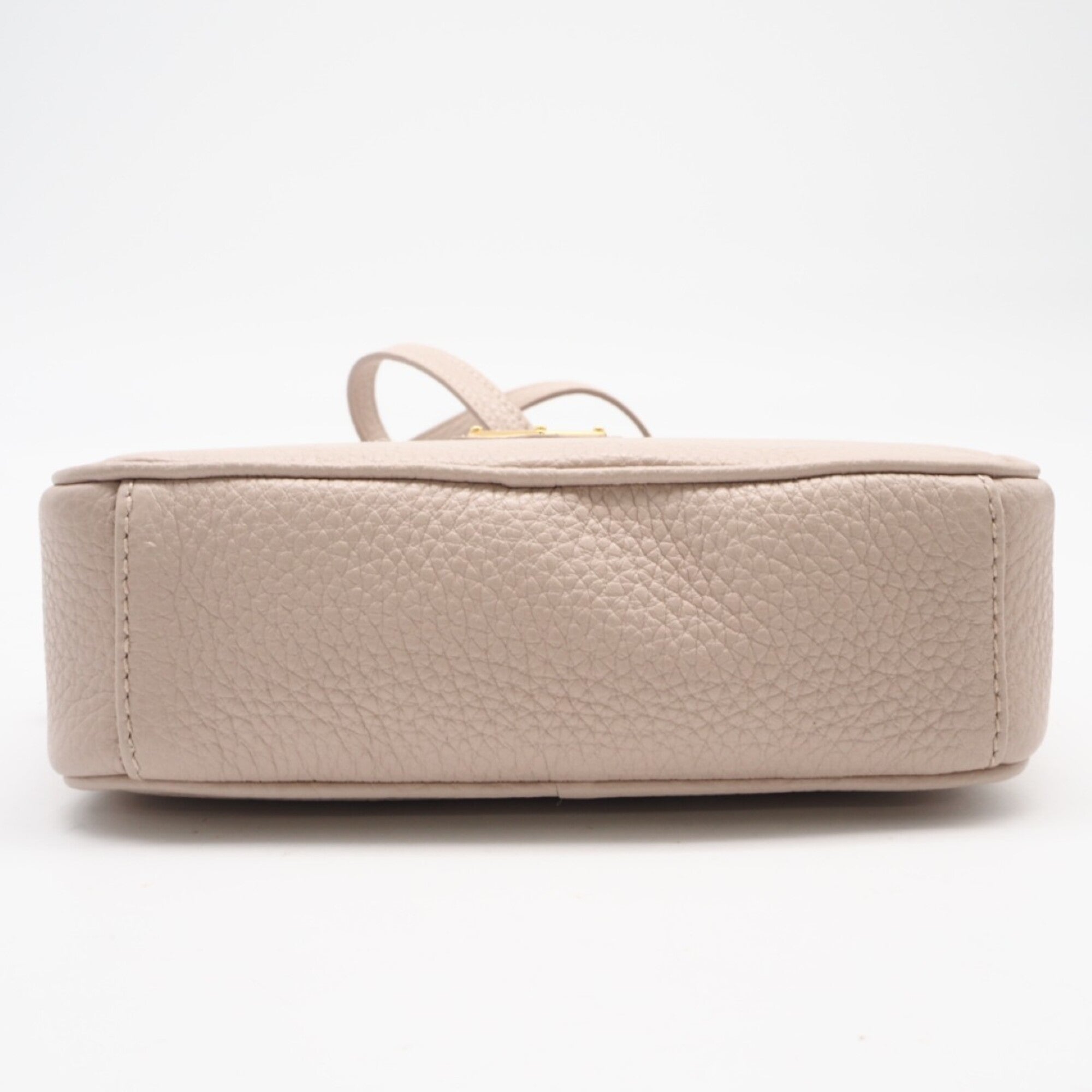 Prada Pink Beige Leather Shoulder Bag (Pre-Owned)