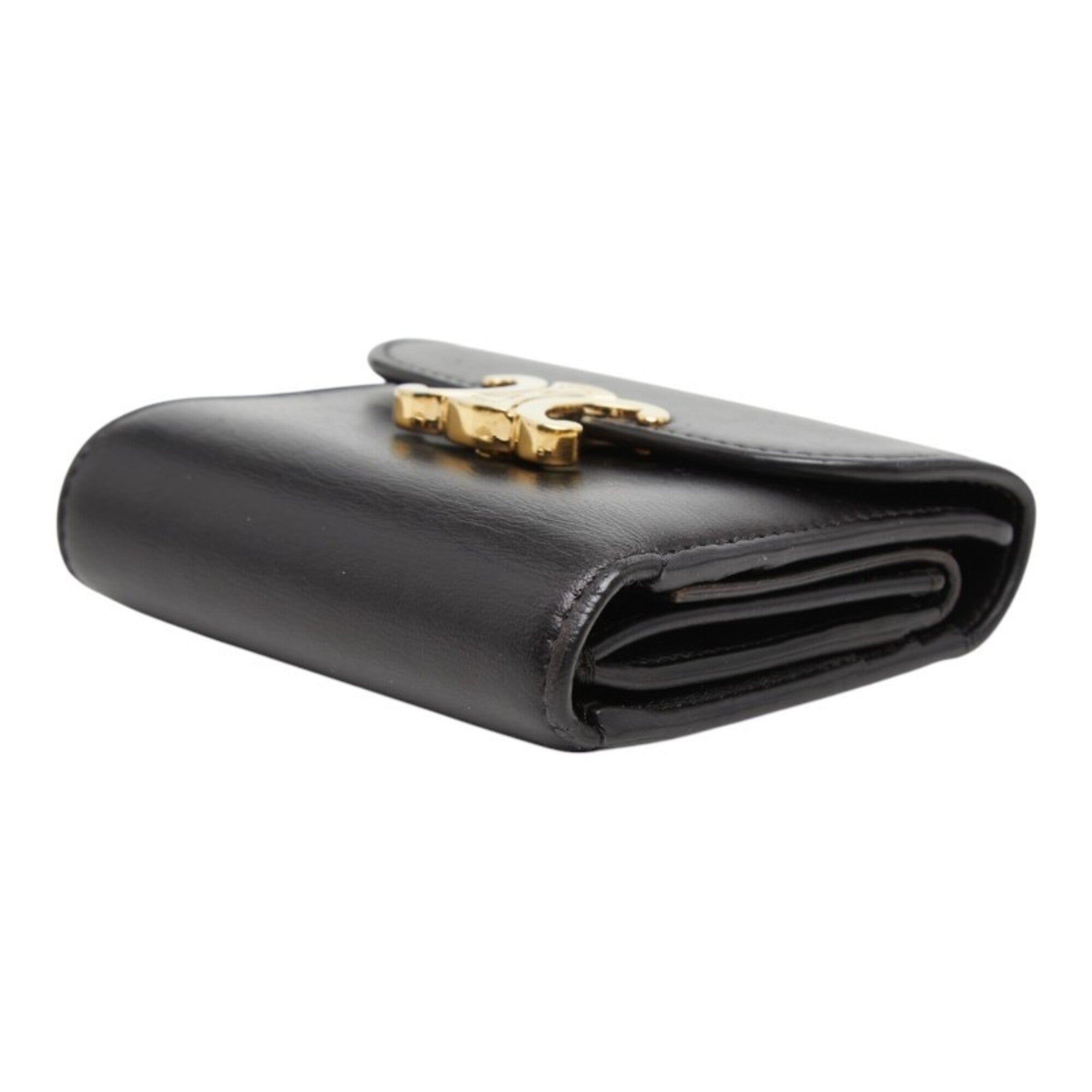 Celine Black Leather Wallet (Tri-Fold) (Pre-Owned)