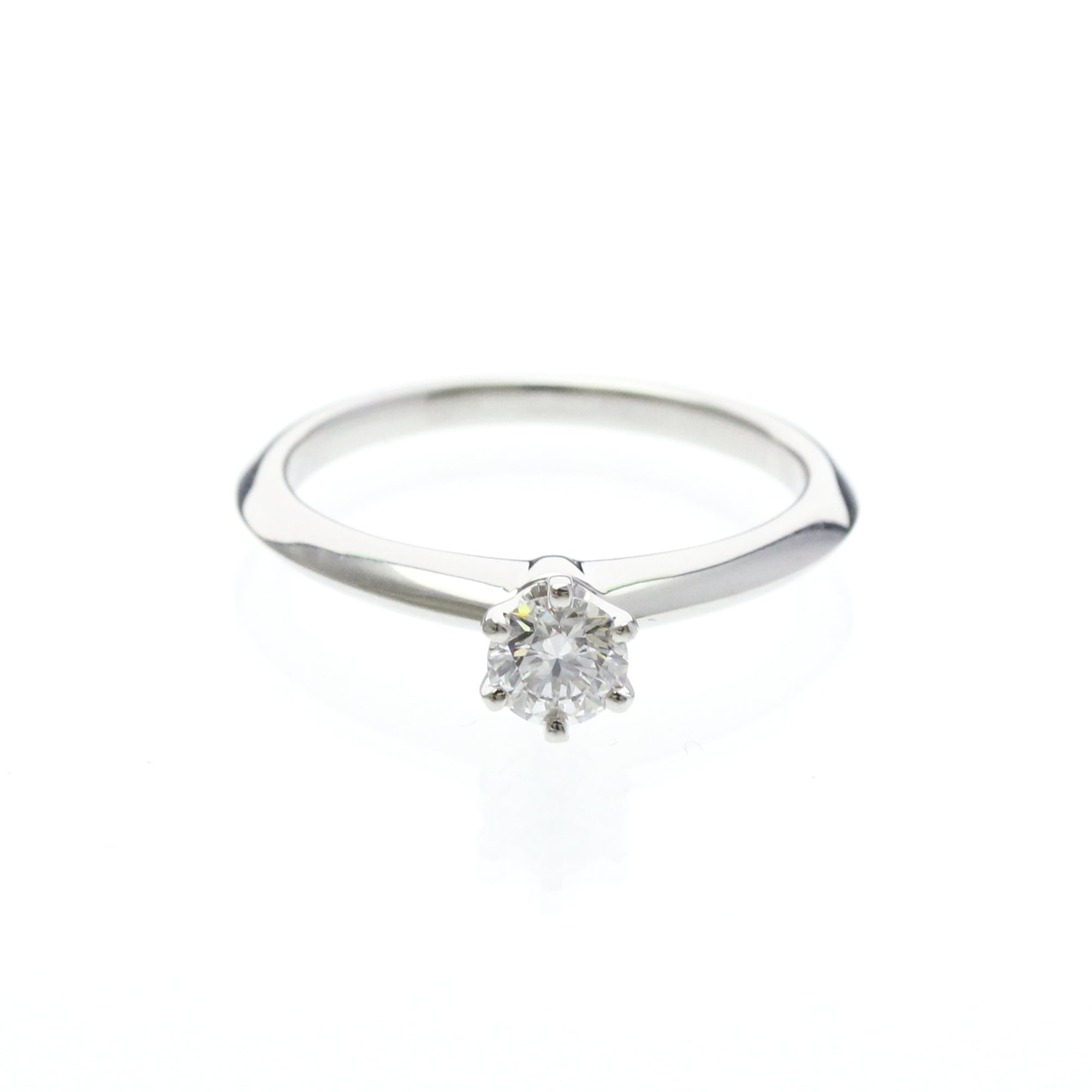 Tiffany & Co. Tiffany Setting Solitaire Ring Platinum With Diamond Silver Platinum Ring Jewelry (Pre-Owned)