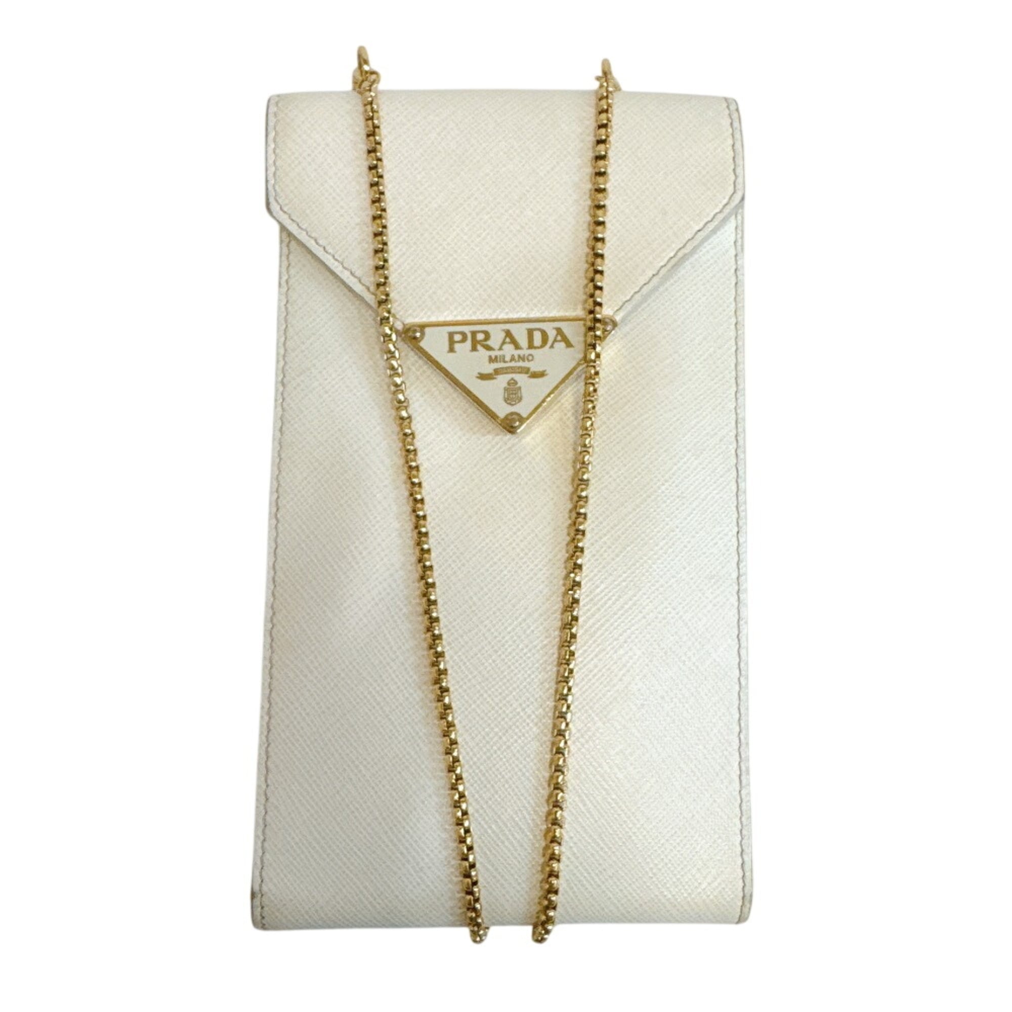 Prada White Leather Shoulder Bag (Pre-Owned)