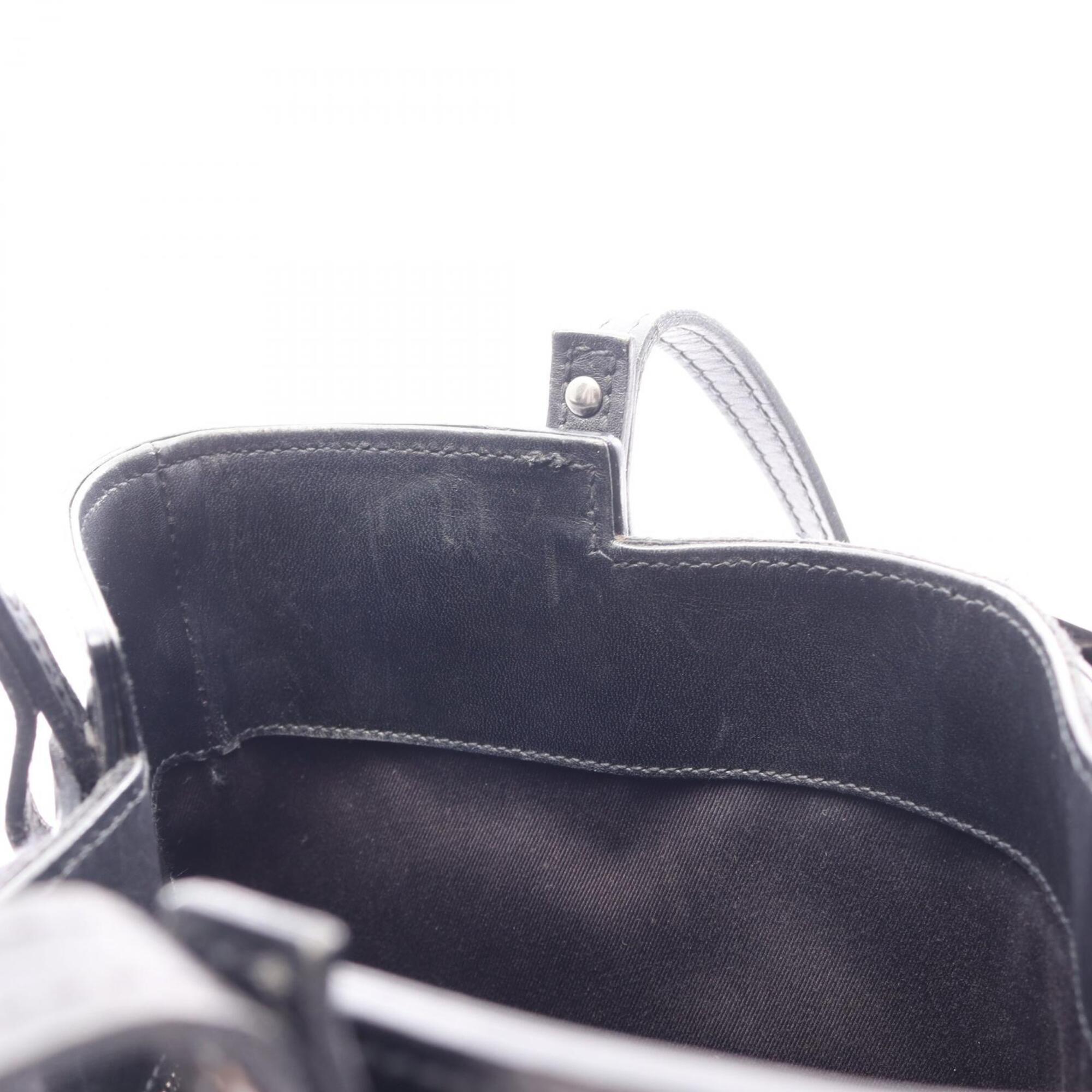 Gucci Black Canvas Leather Tote Bag (Pre-Owned)