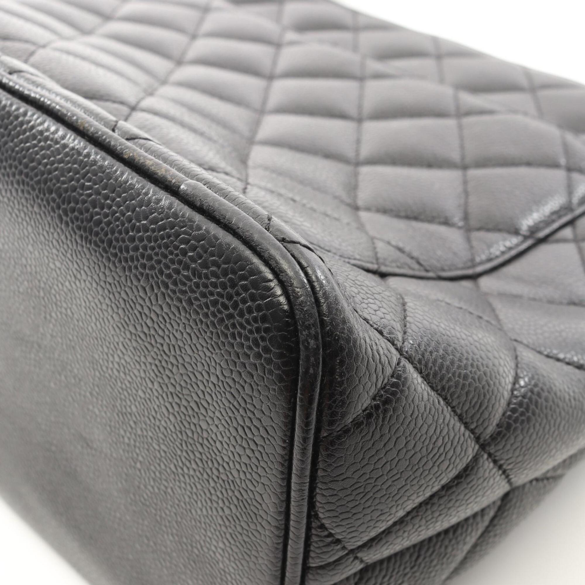 Chanel Black Leather Handbag Tote Bag (Pre-Owned)