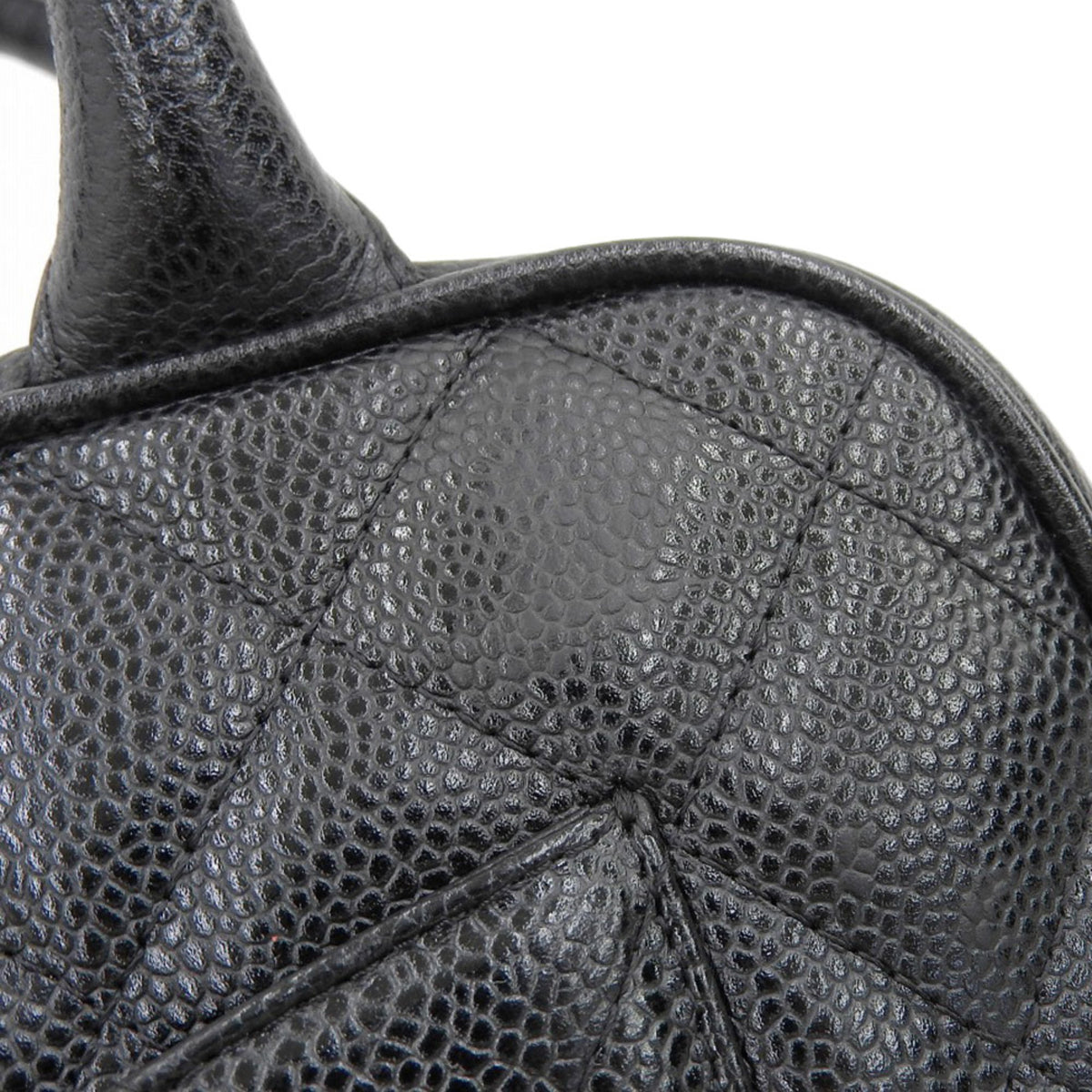 Chanel Black Caviar Leather Boston Bag Handbag (Pre-Owned)