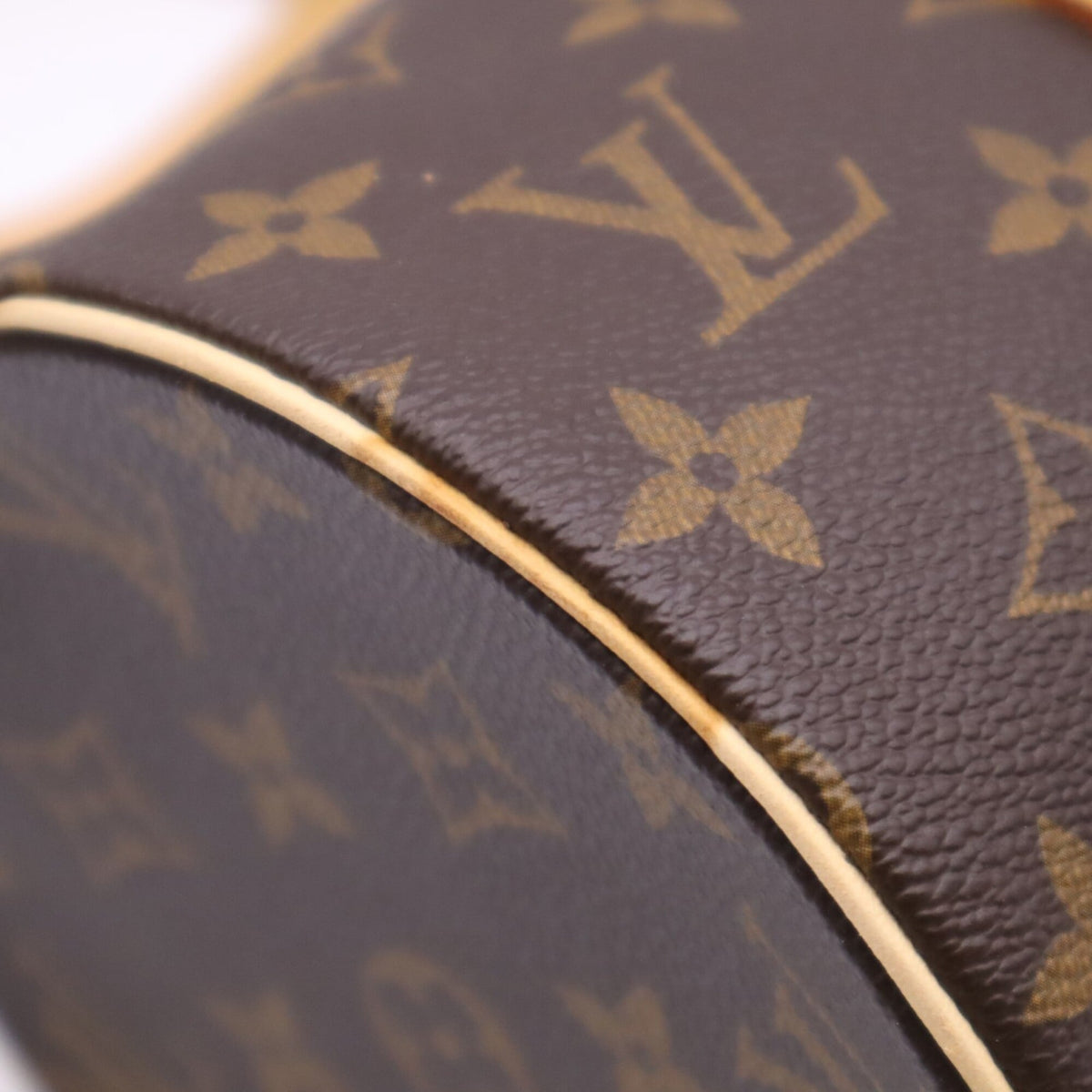 Louis Vuitton Monogram Beige Brown Coated Canvas Leather Handbag (Pre-Owned)