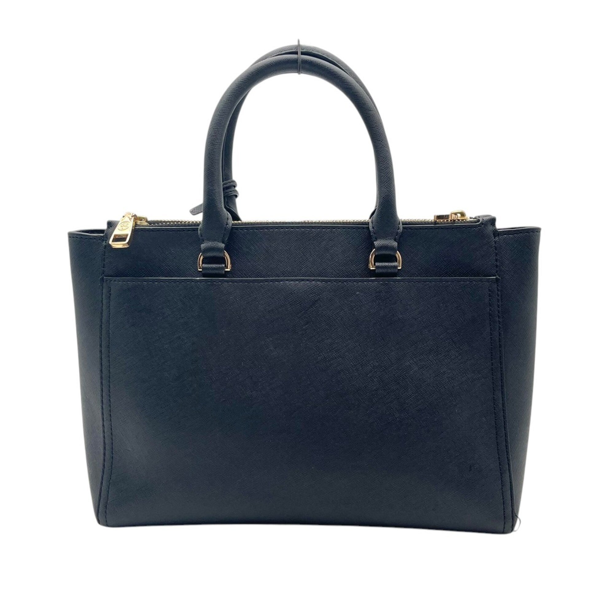 Tory Burch Black Leather Handbag Shoulder Bag Tote Bag (Pre-Owned)