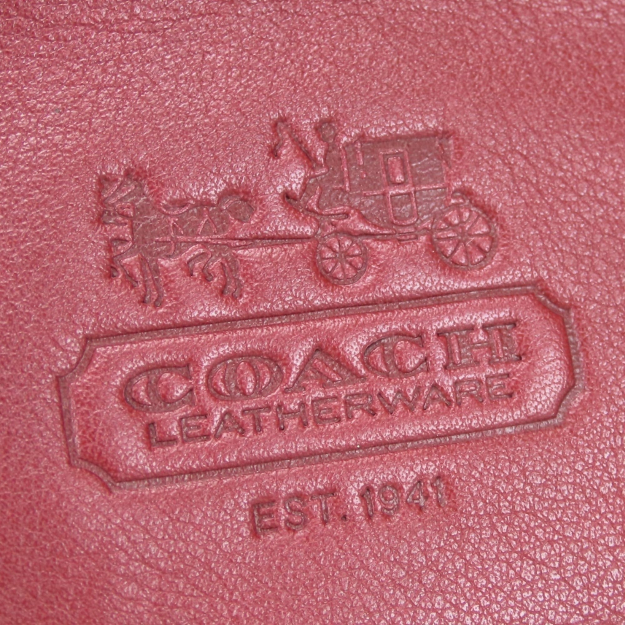 Coach Red Color Leather Shoulder Bag (Pre-Owned)
