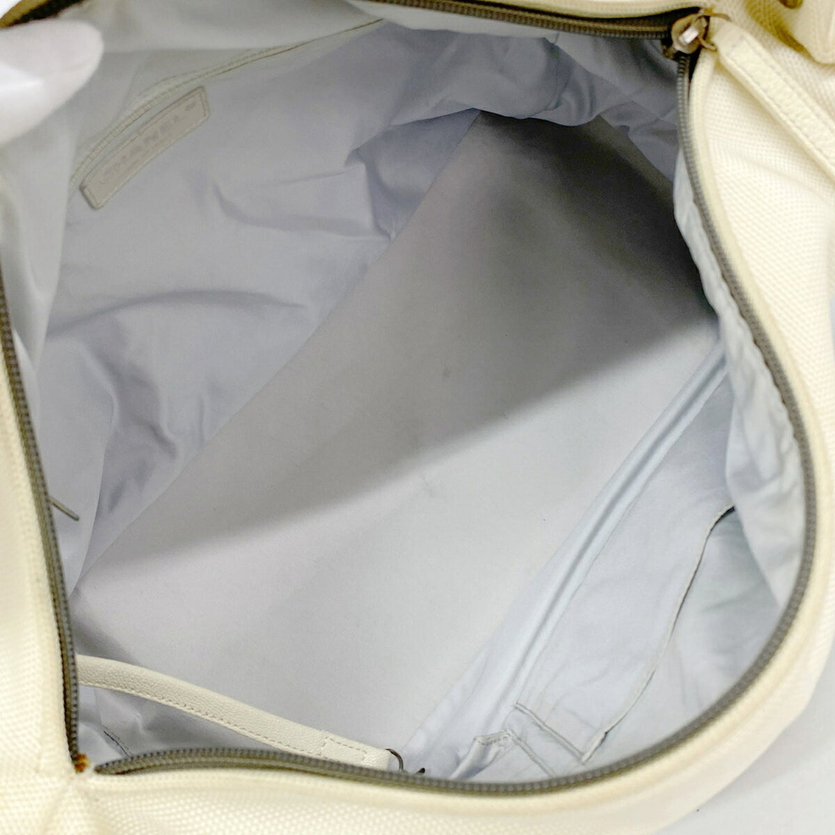 Chanel Gray Canvas Shoulder Bag (Pre-Owned)
