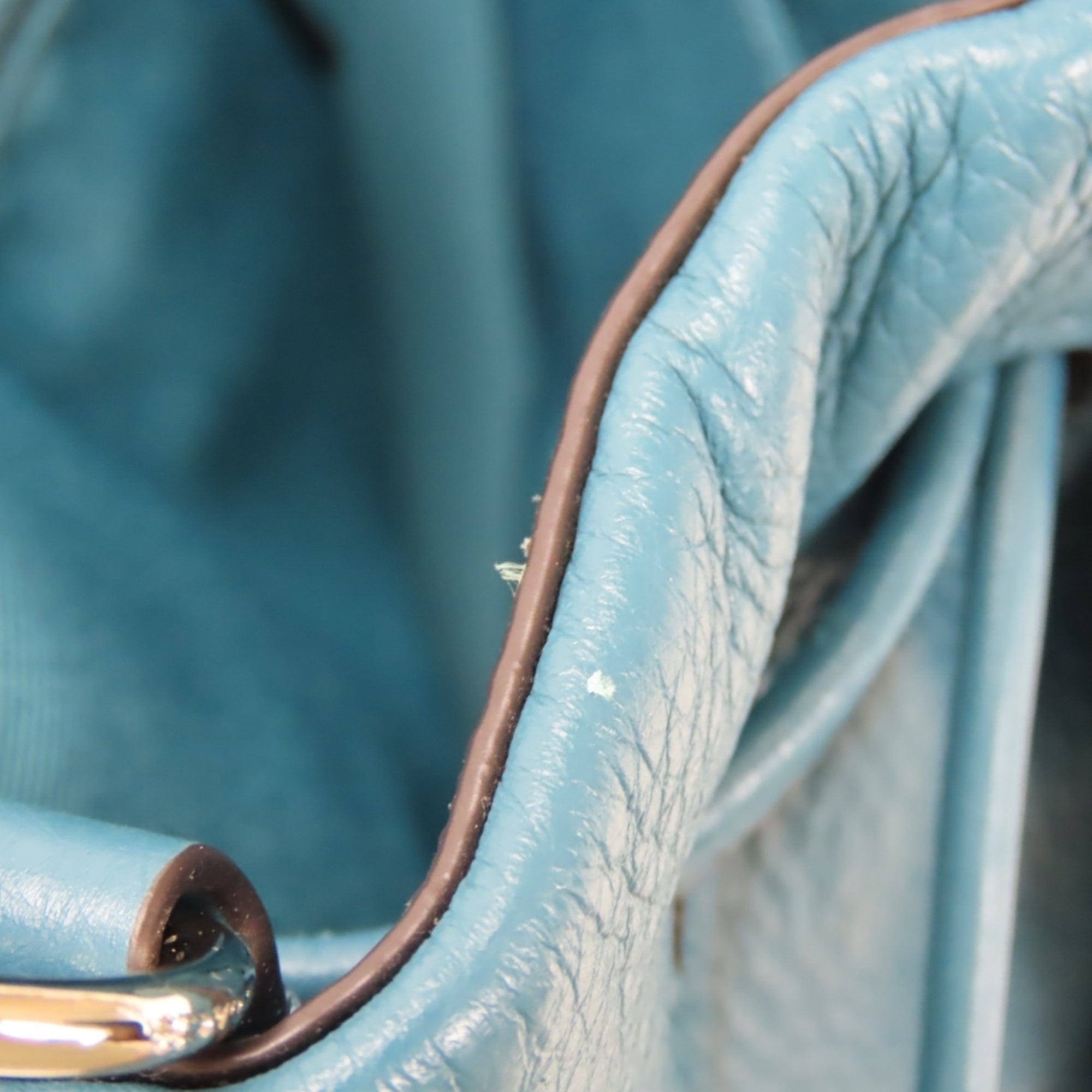 Coach Turquoise Leather Suede Shoulder Bag (Pre-Owned)
