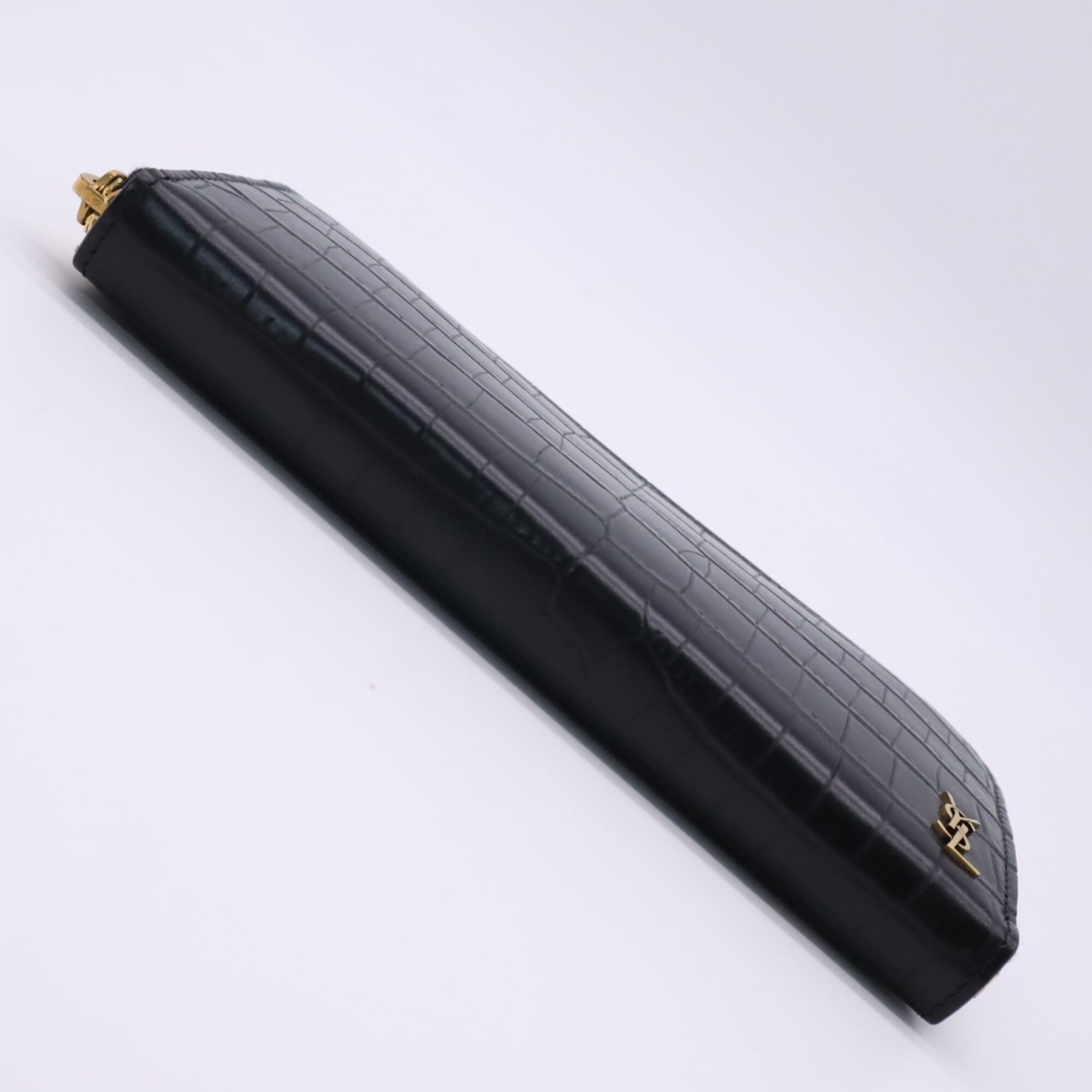 Yves Saint Laurent Black Leather Long Wallet (Bi-Fold) (Pre-Owned)